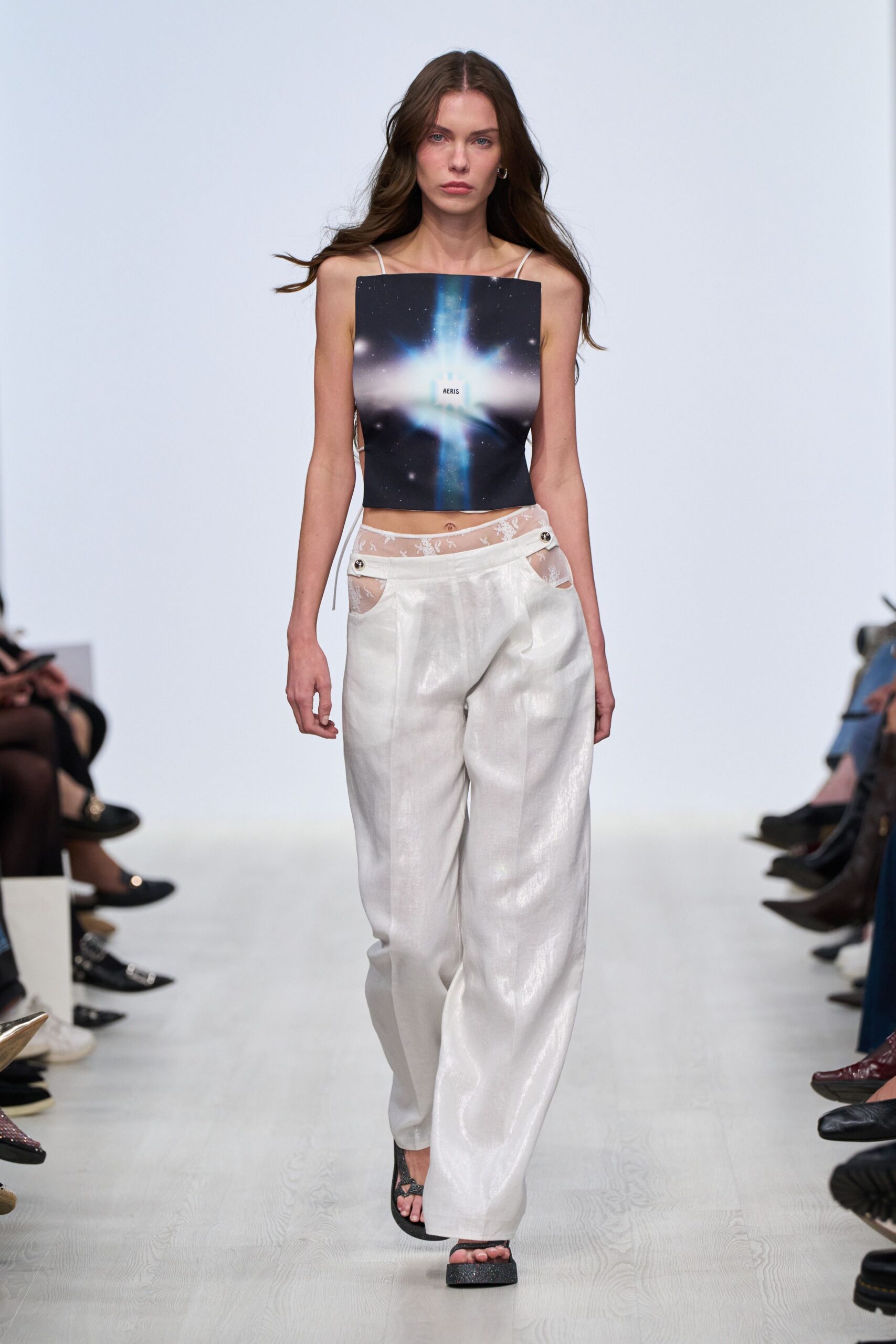 white silk relaxed wide-leg shiny pants