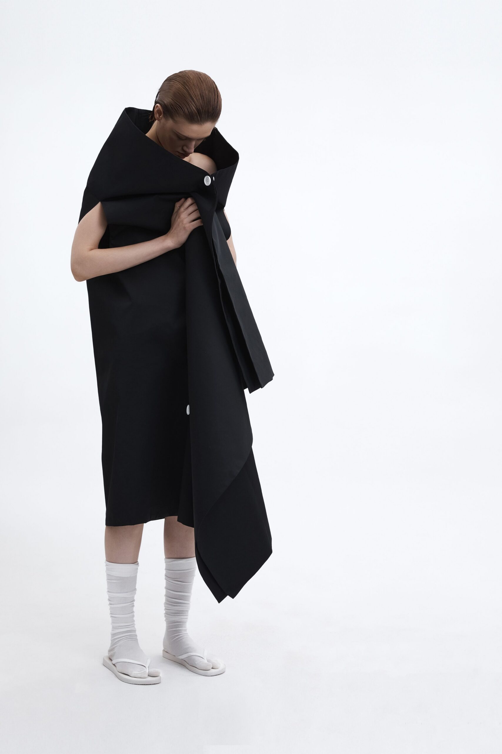 black relaxed sleeveless dress