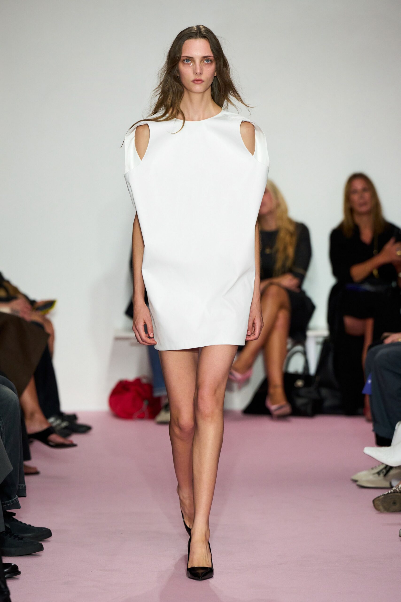 white cotton sleeveless cutout relaxed structured mini dress