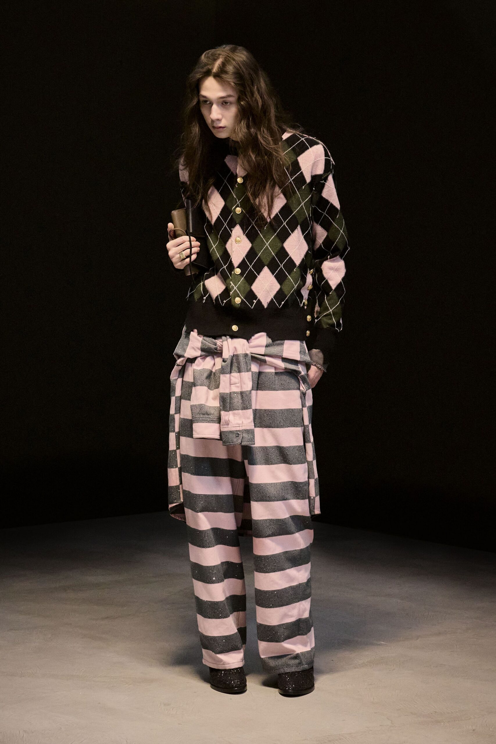 pink relaxed striped pants
