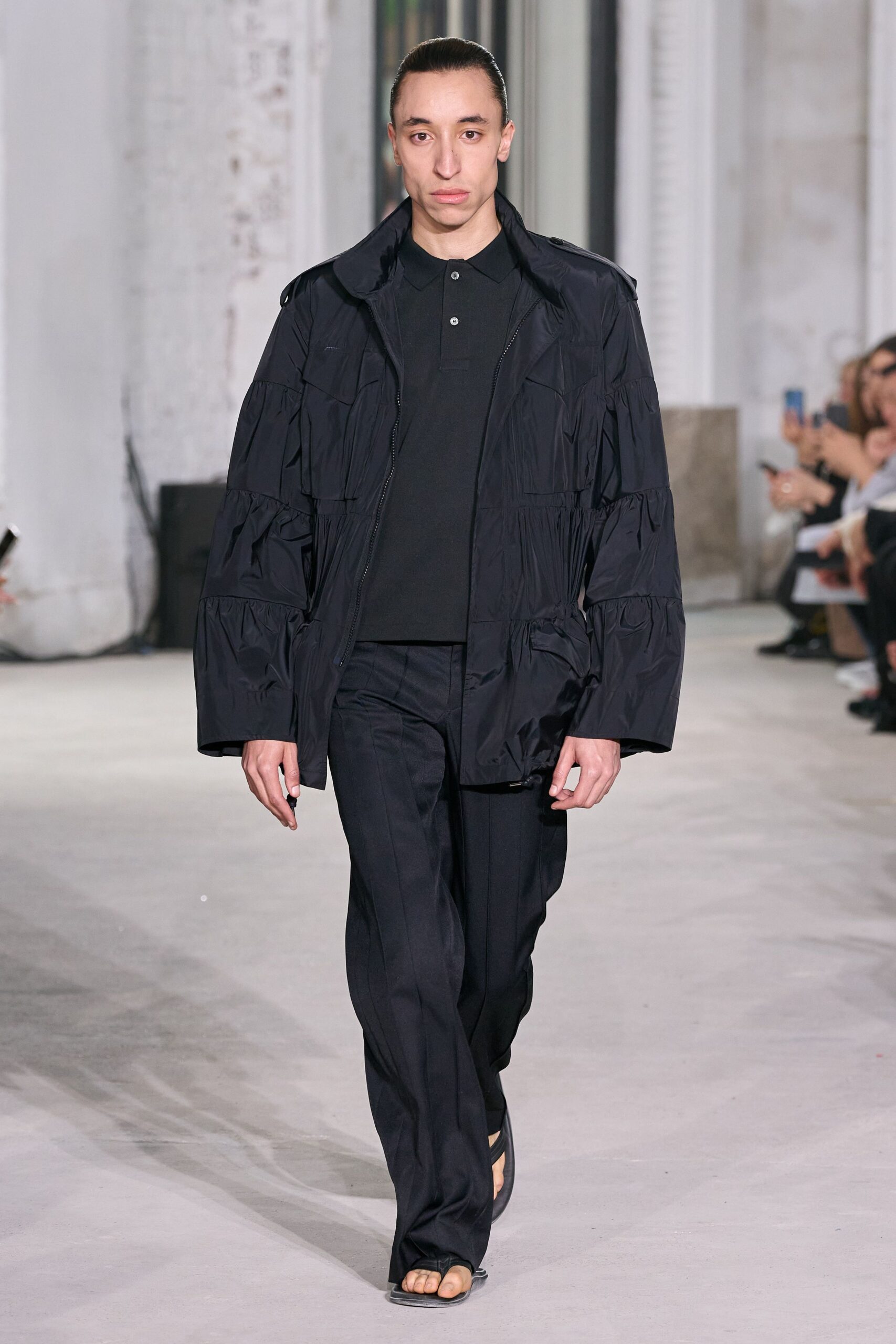 black relaxed jacket with shirt and pants