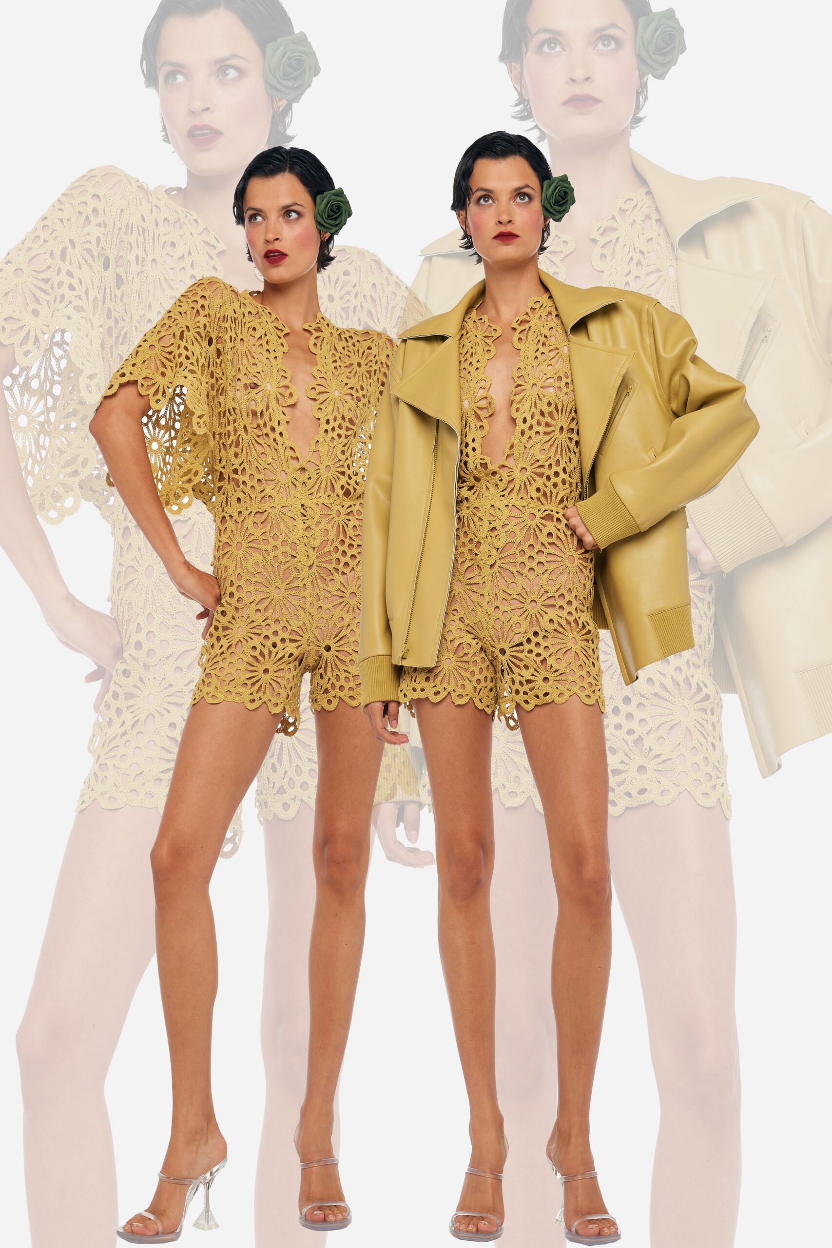 beige leather long-sleeve collared relaxed zippered jacket