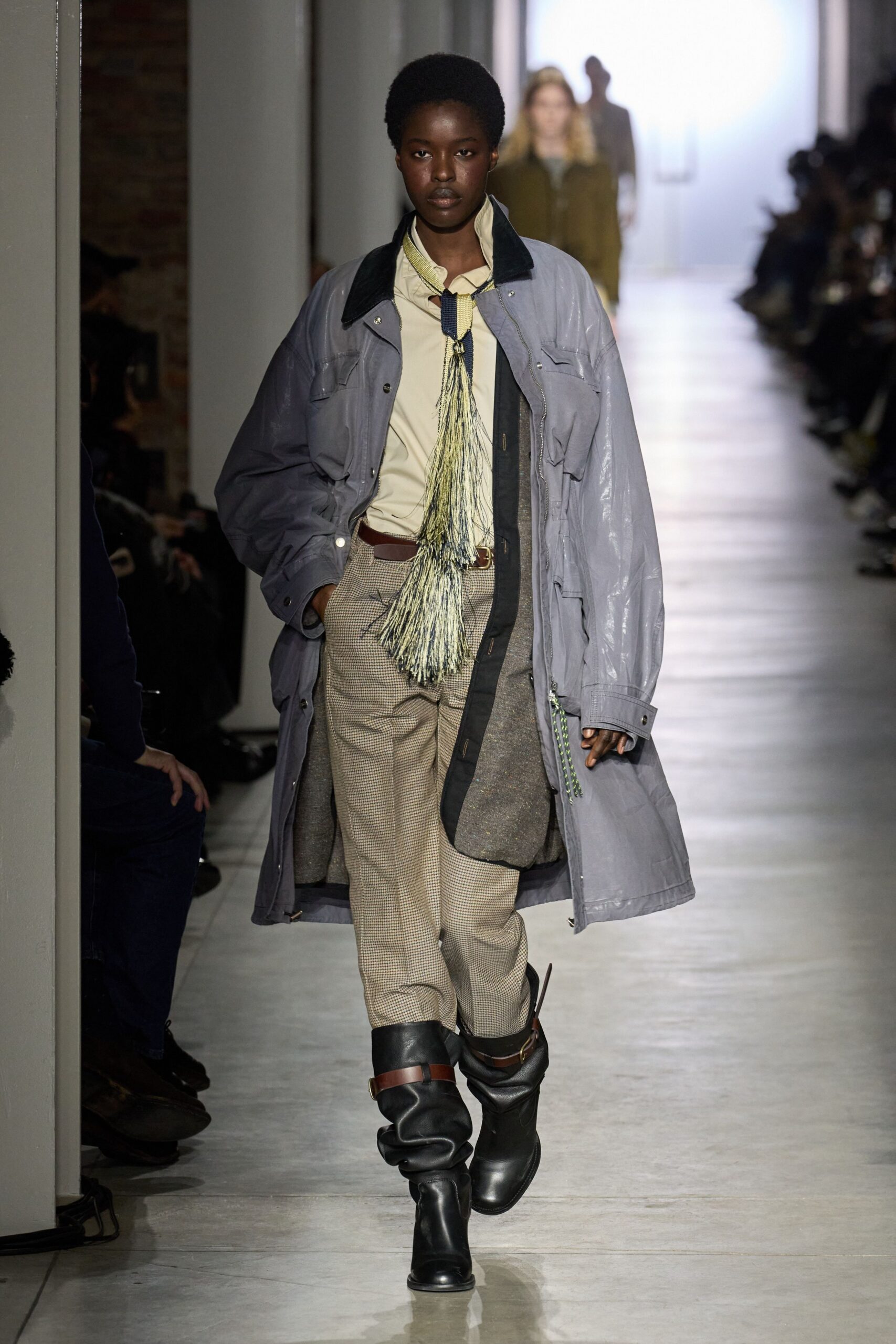 brown wool tailored pleated pants