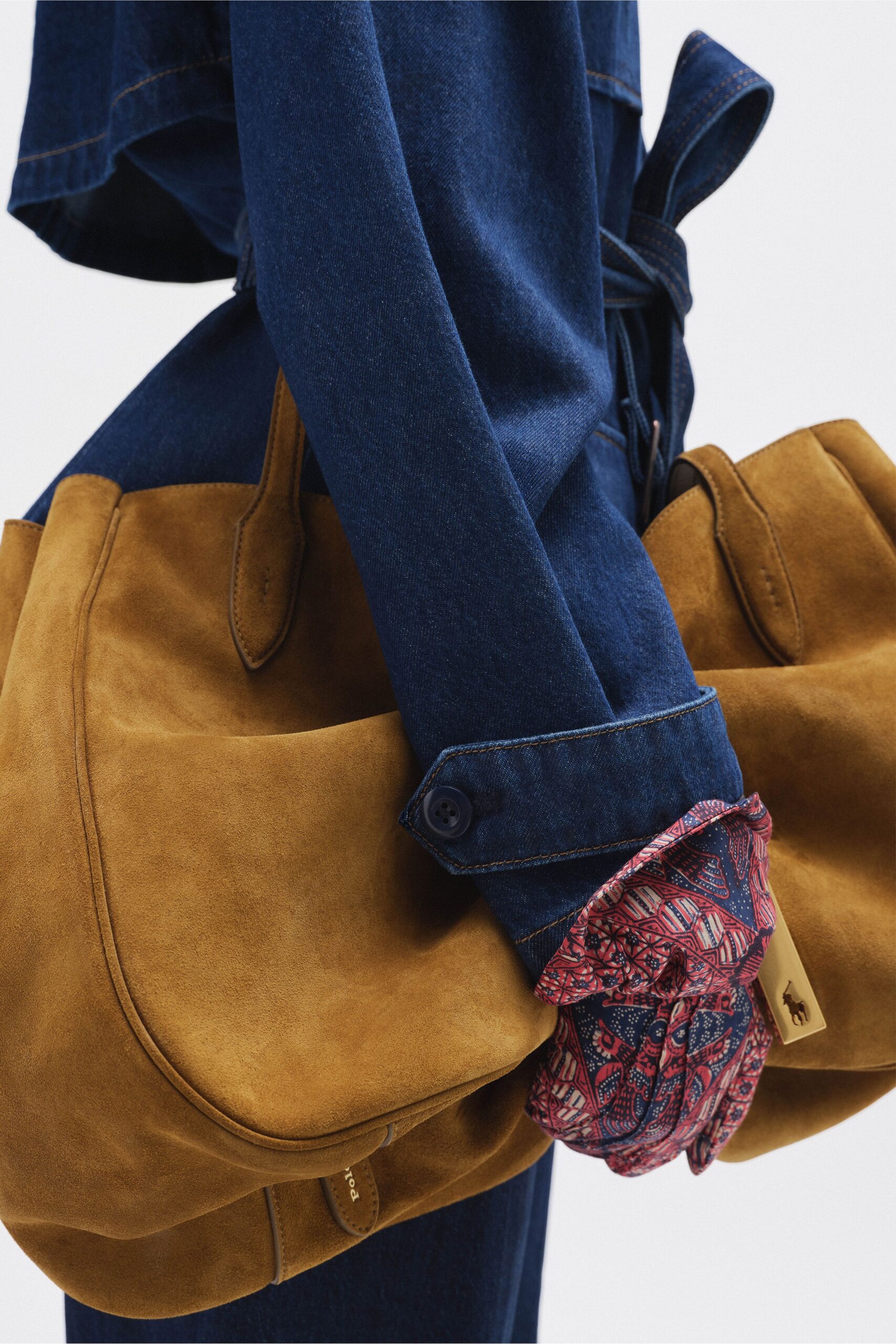 red printed scarf