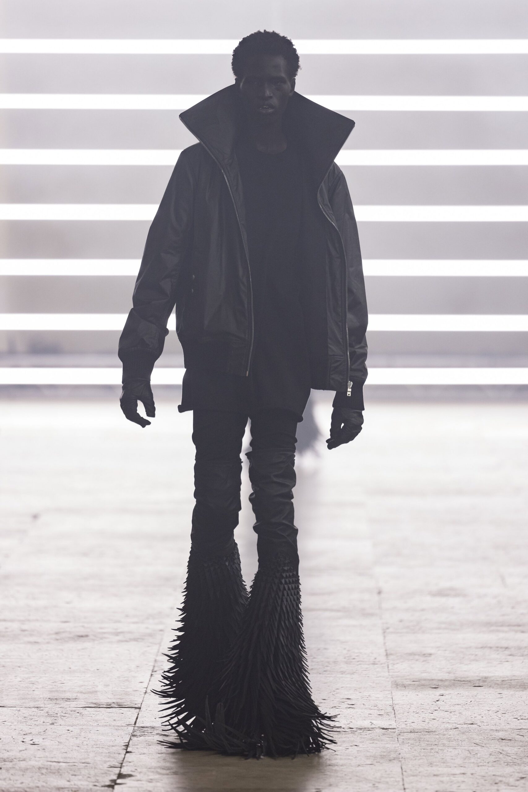 black leather jacket and pants