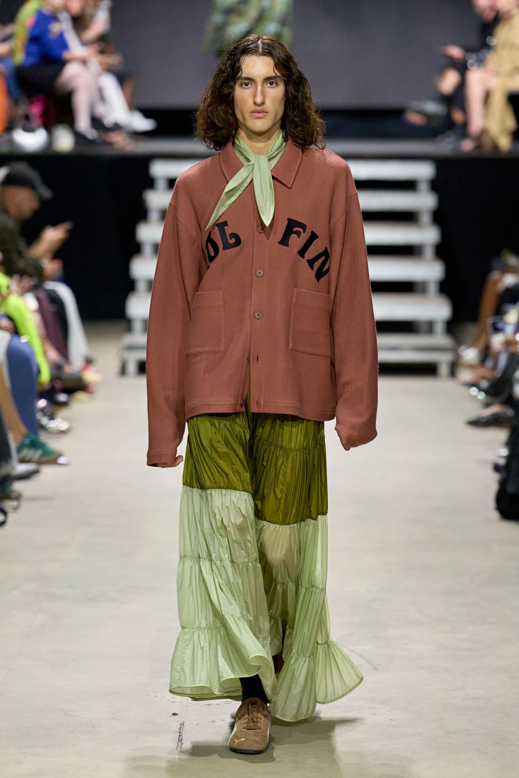 green silk scarf