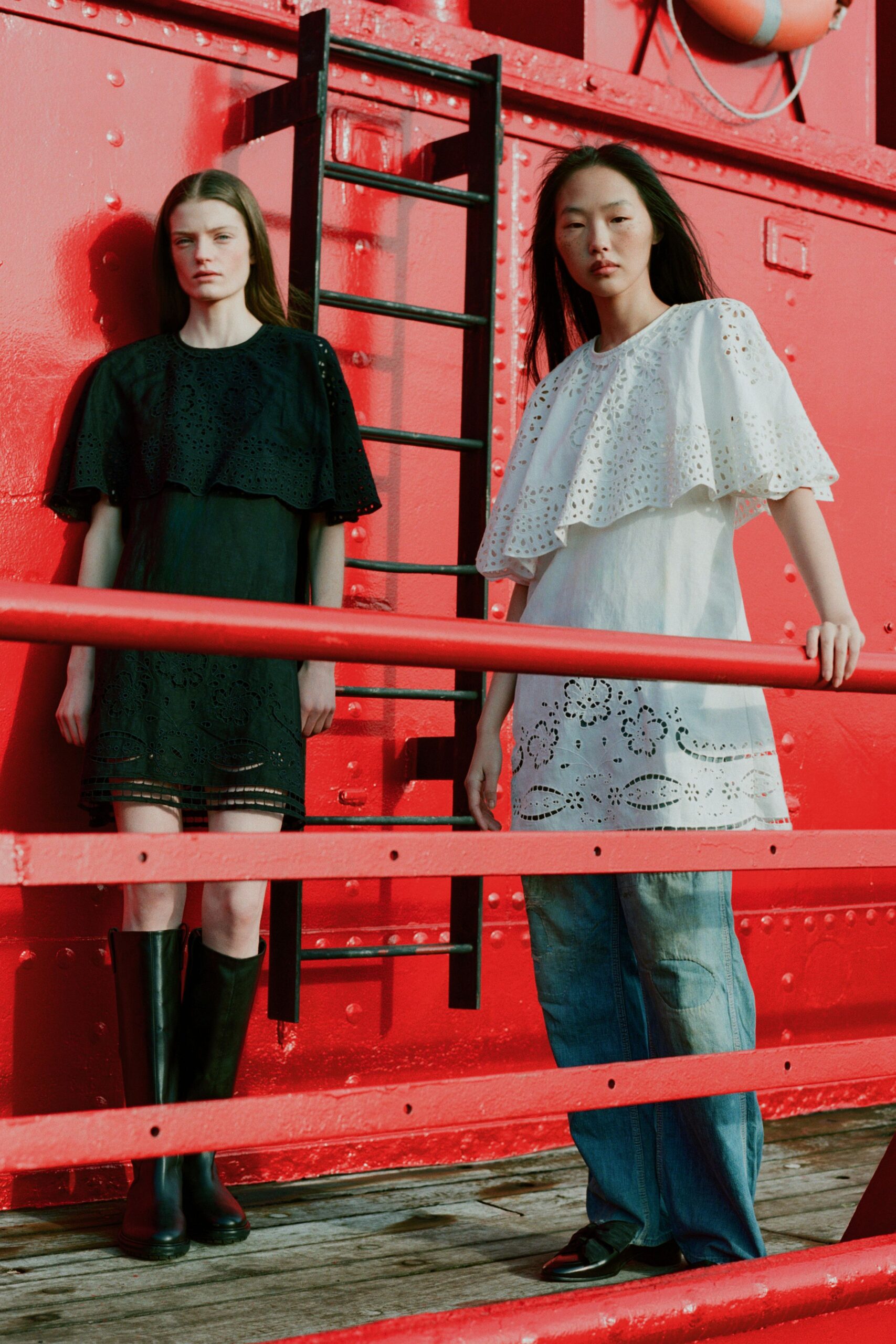 black and white embroidered dresses