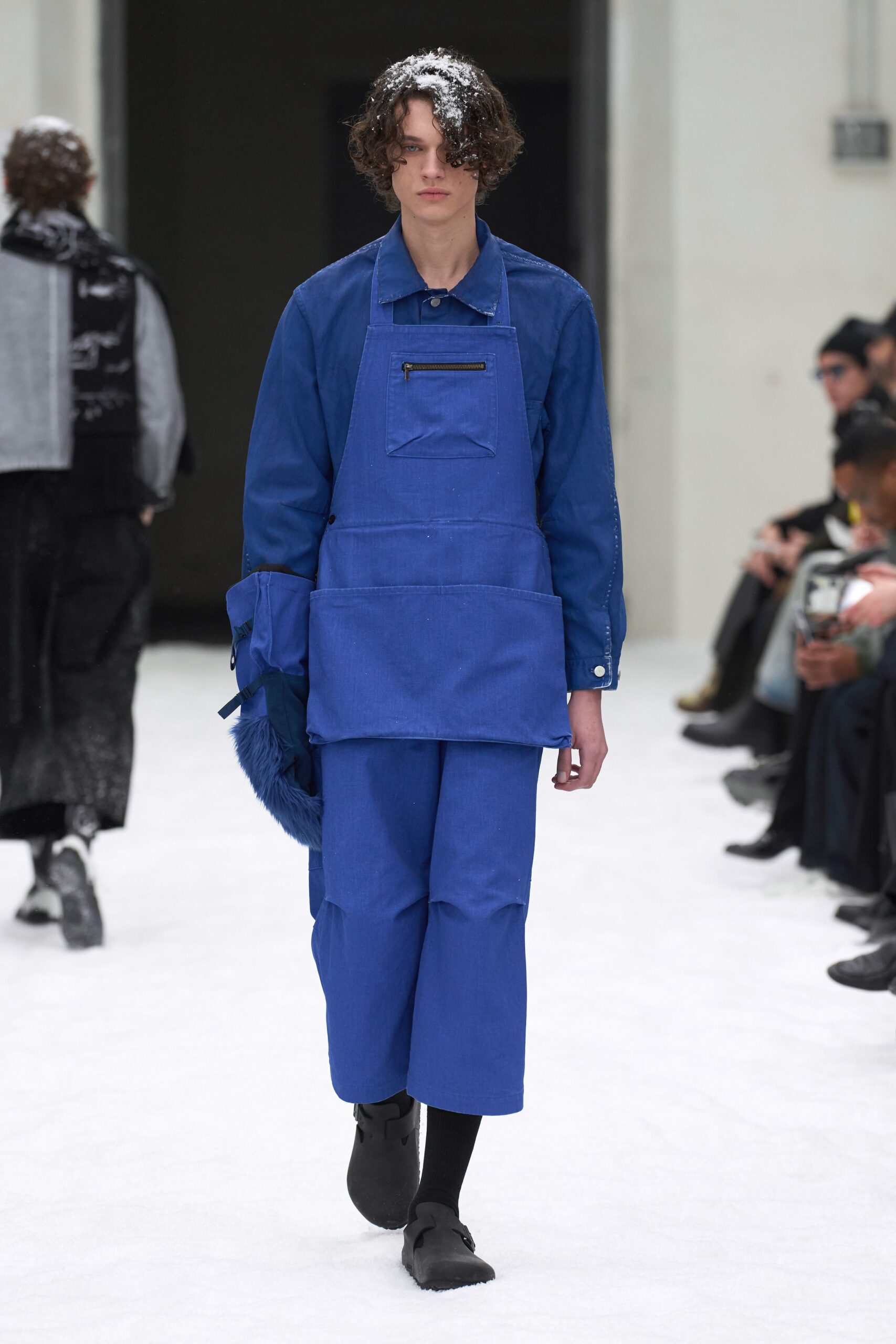 blue relaxed jumpsuit and pants