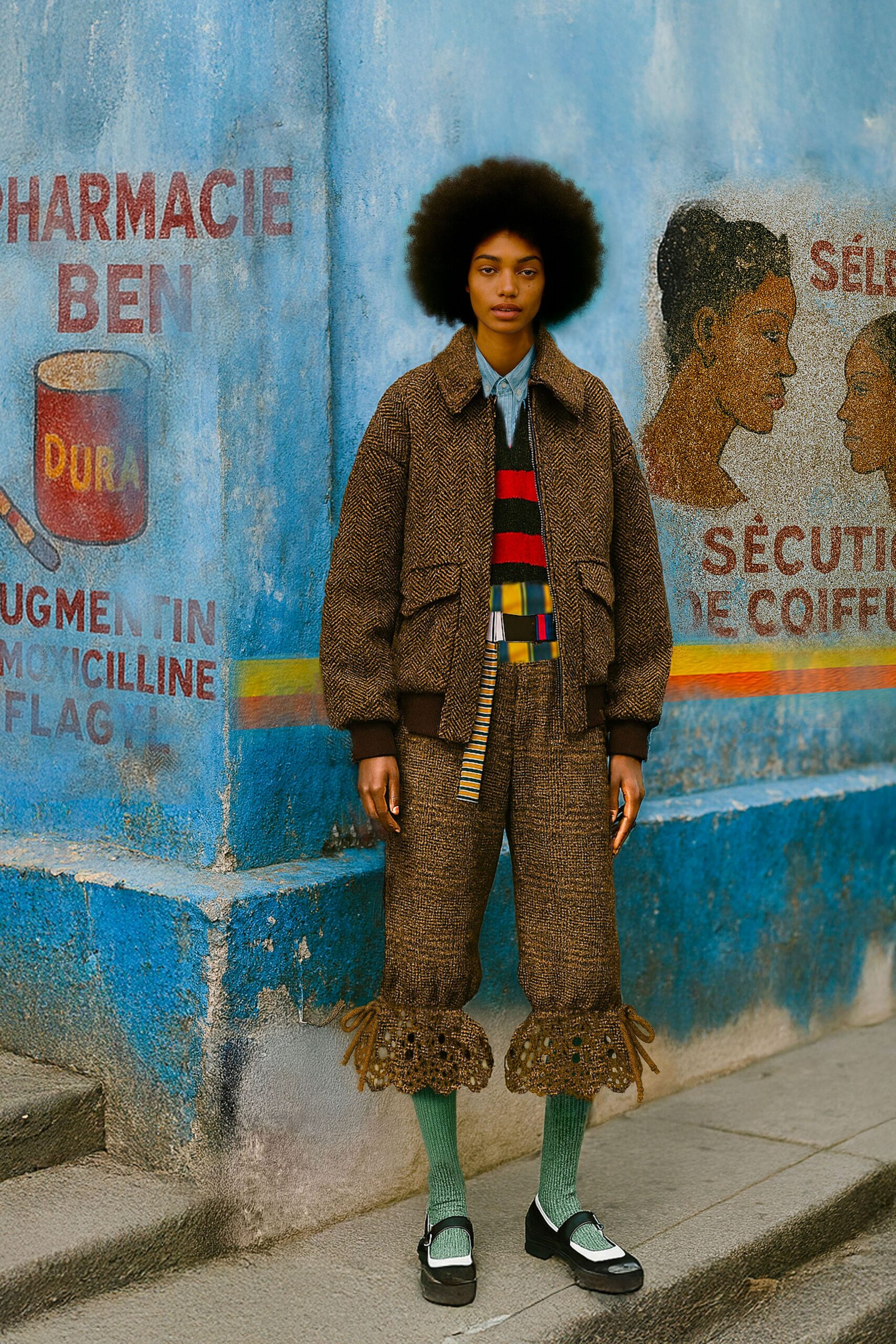 brown wool long-sleeve collared relaxed buttoned jacket