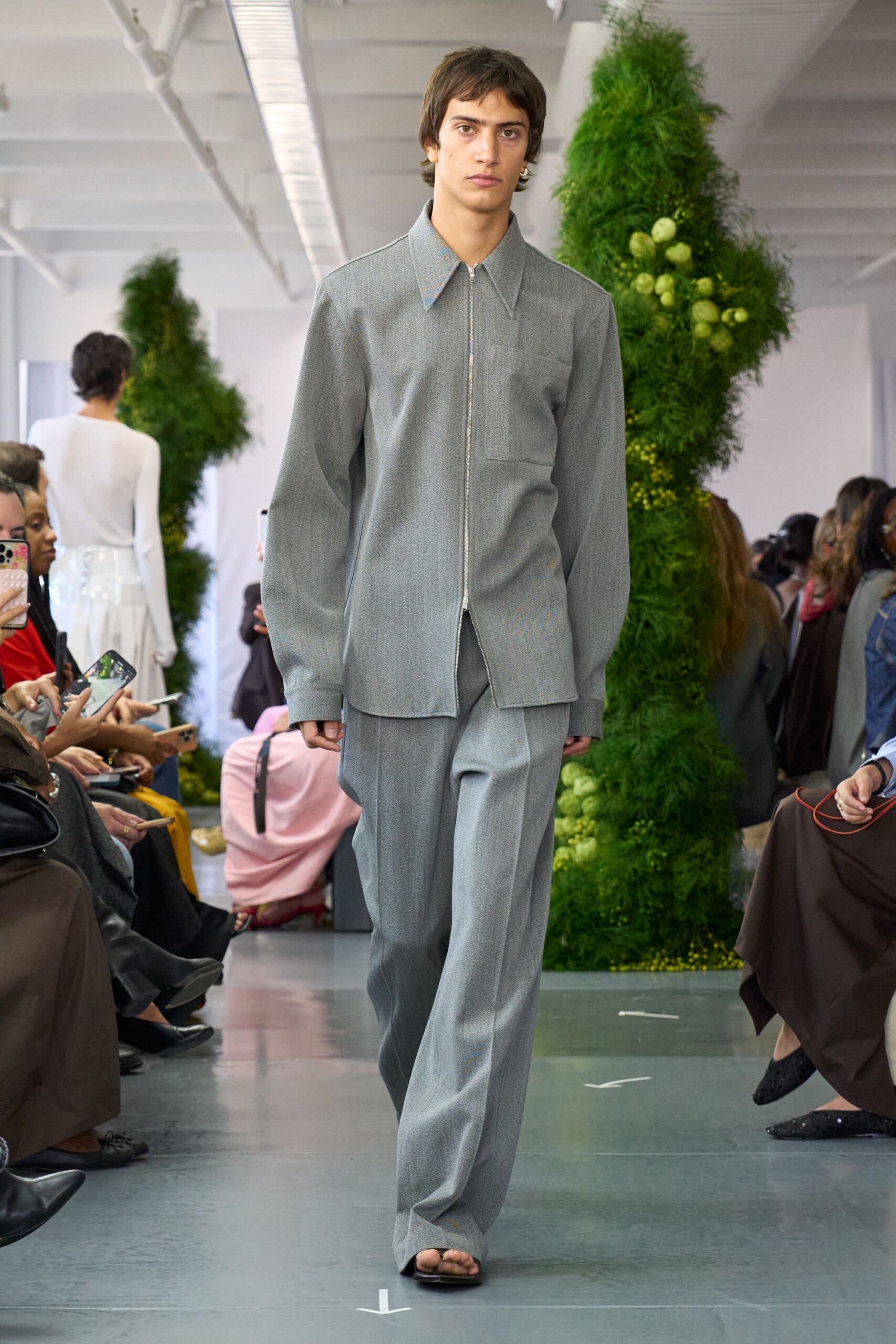 gray relaxed shirt and pants