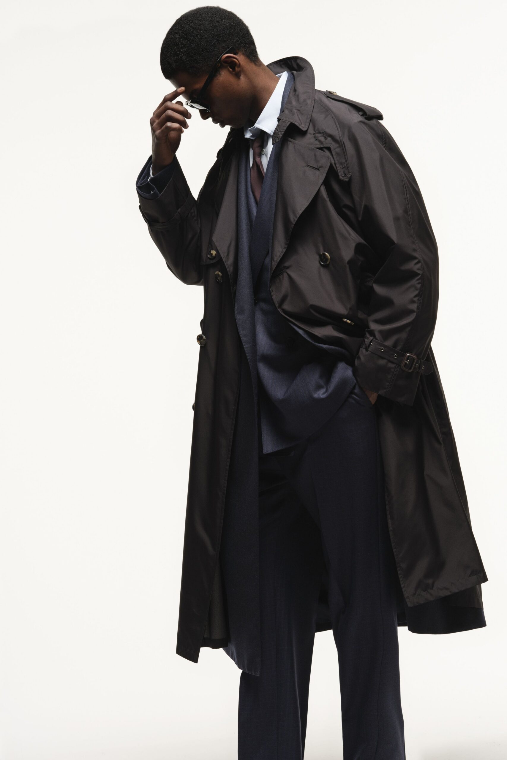 blue wool long-sleeve collared tailored buttoned suit