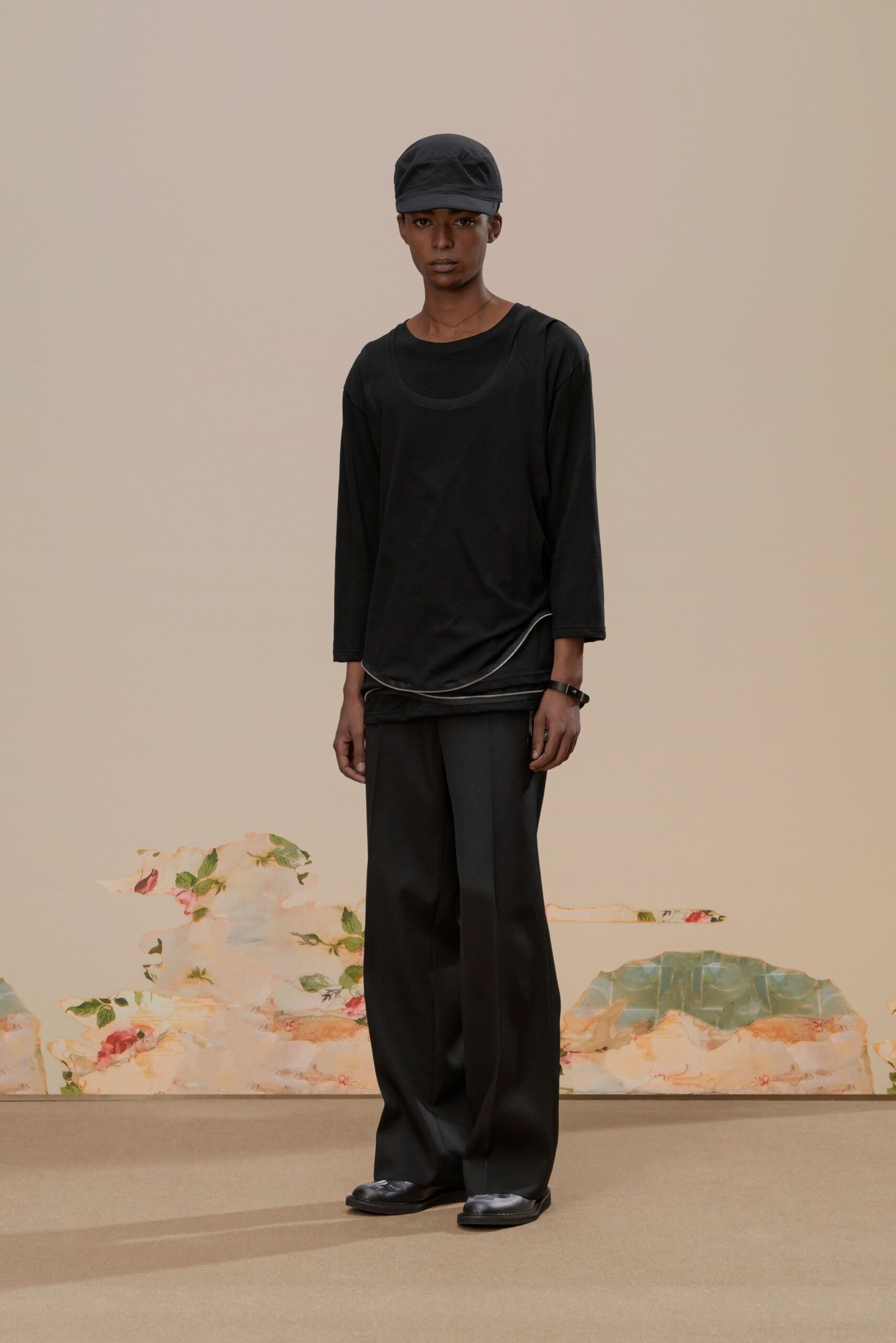 black relaxed top and pants