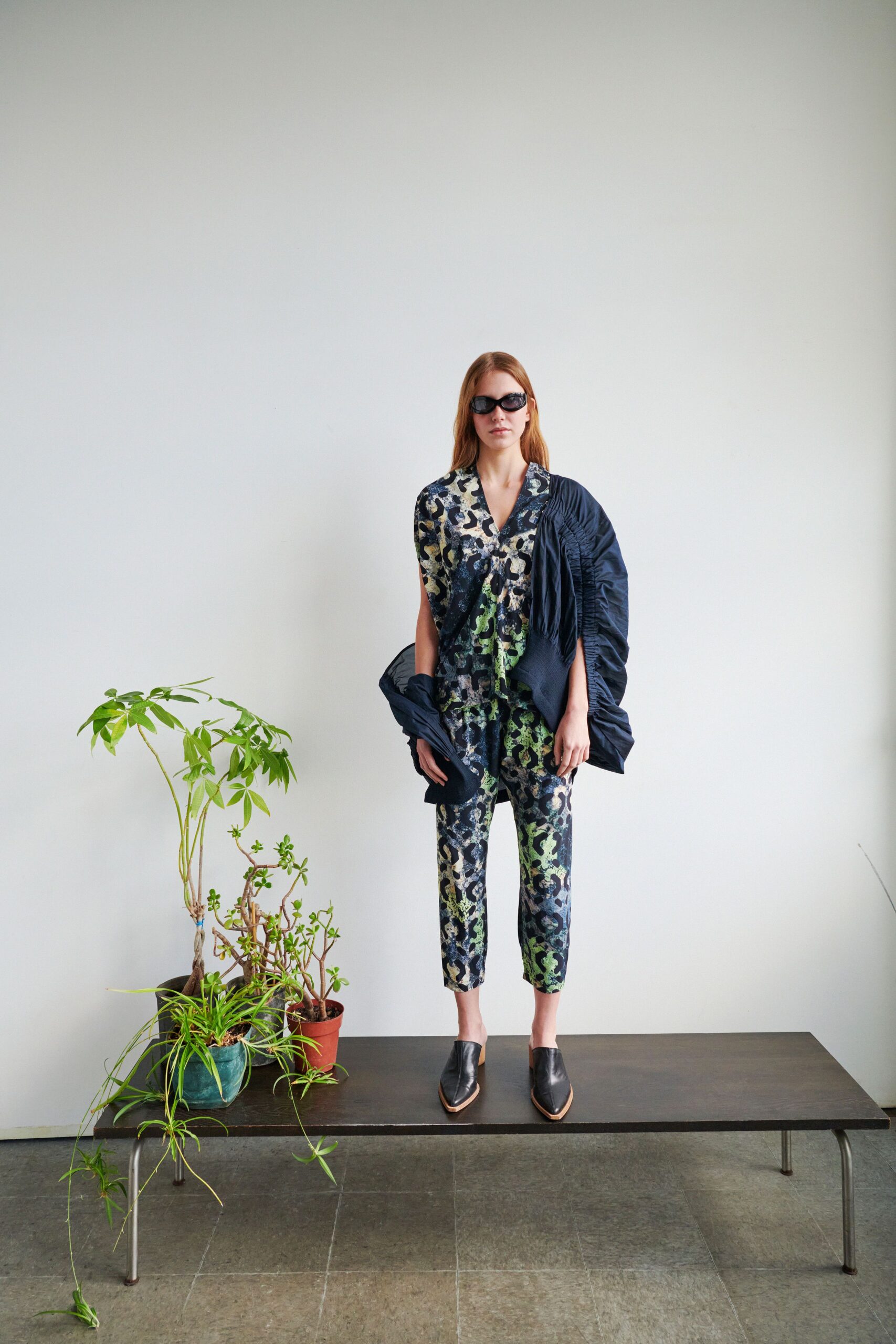 multi cotton slim printed pants