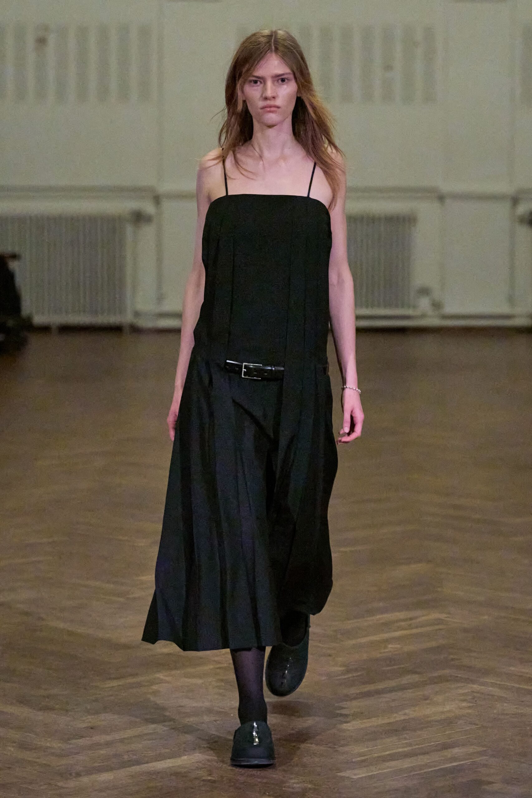 black midi dress with relaxed fit