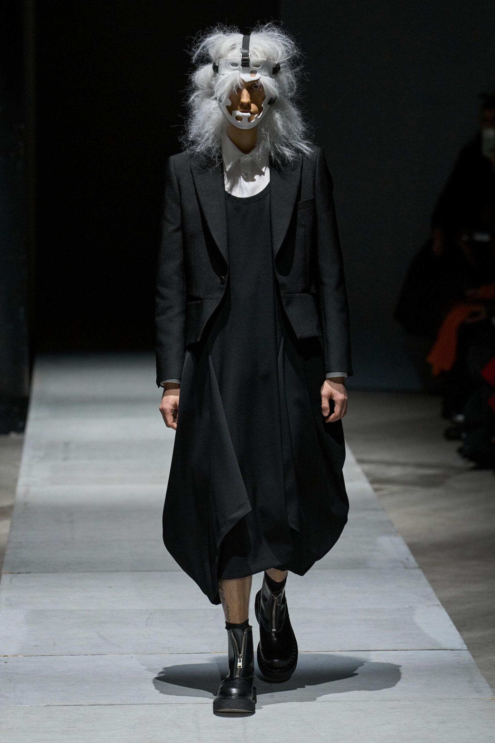black blazer and midi dress