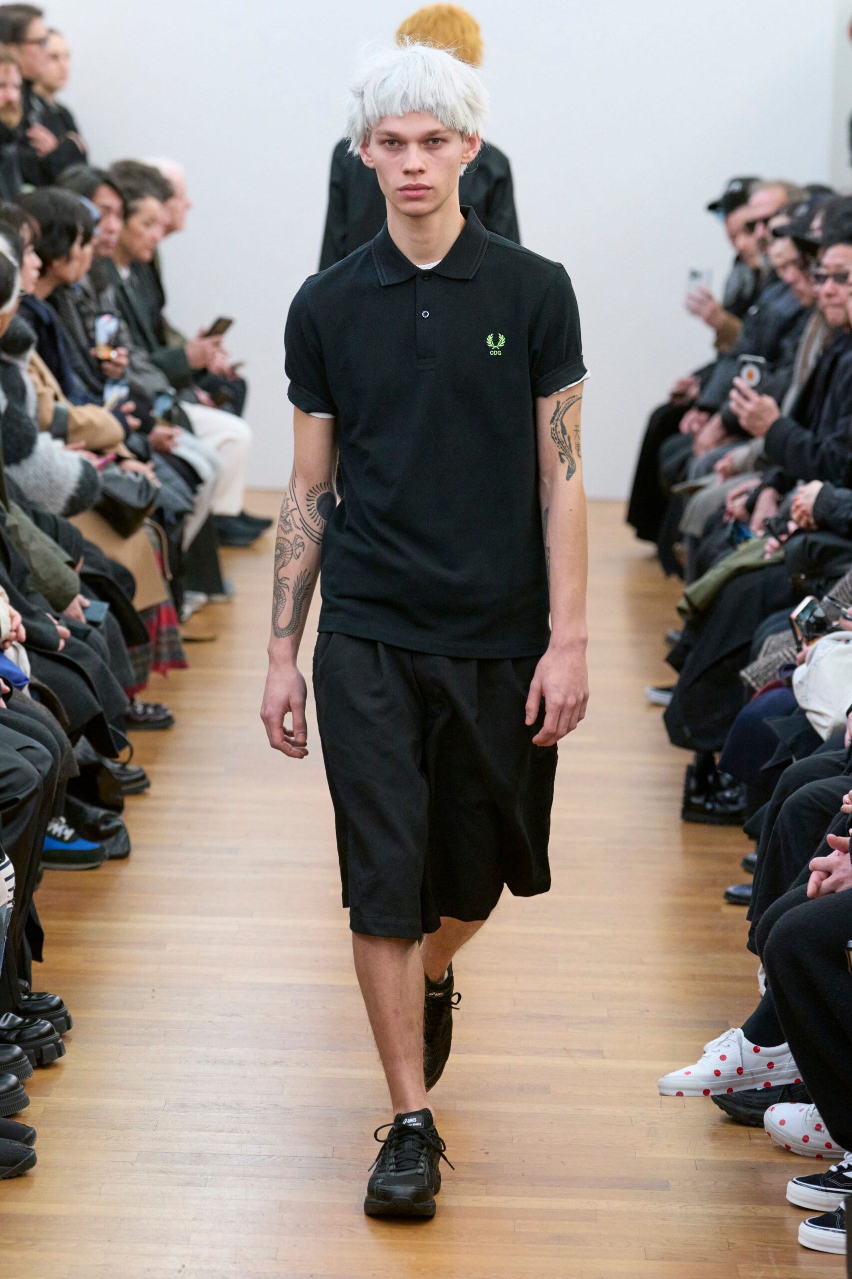 black shirt and shorts outfit