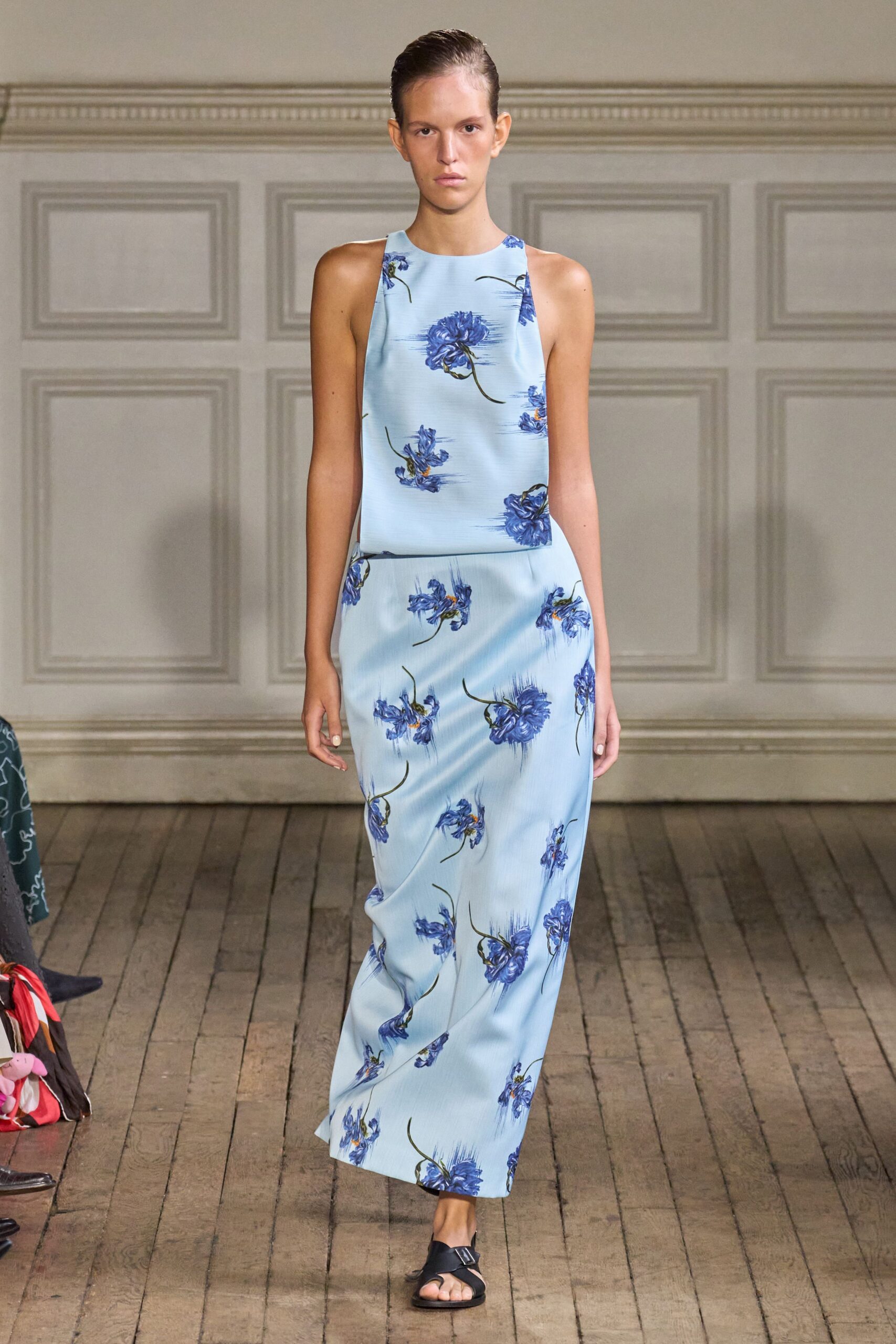 blue floral maxi dress