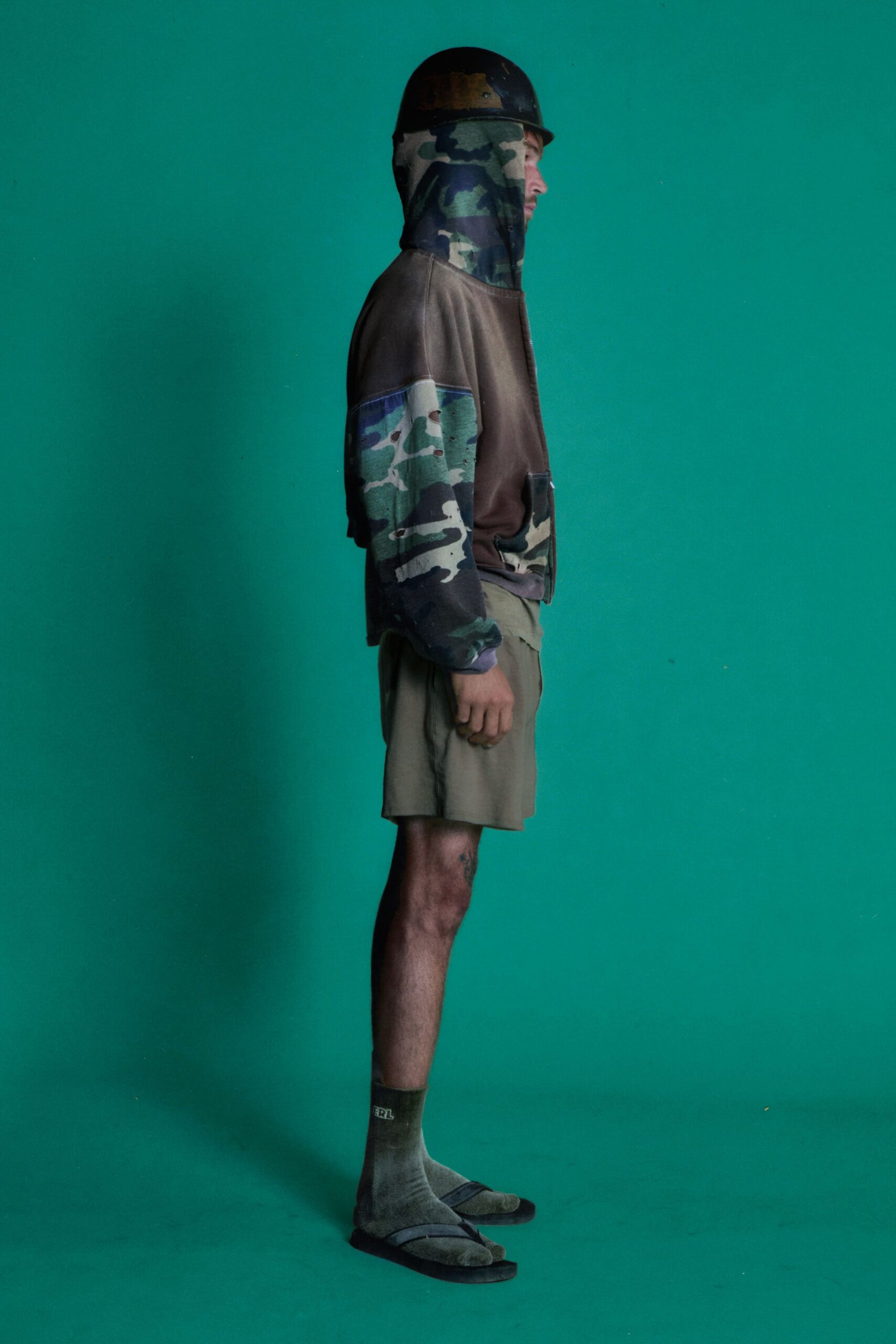 camouflage hoodie with shorts