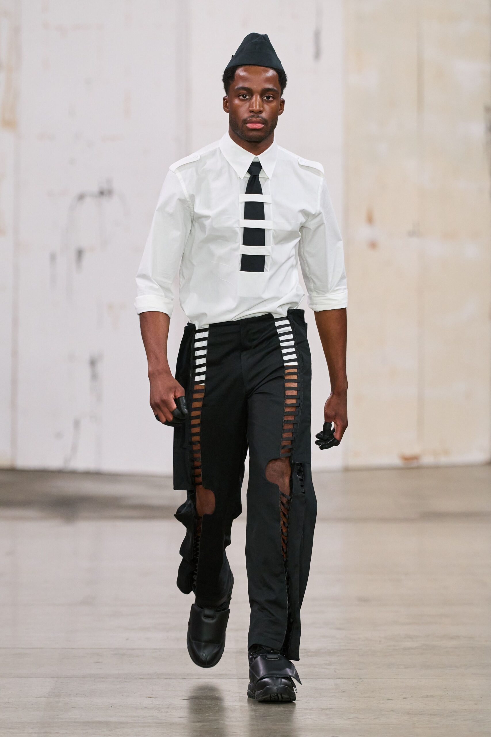 white shirt black pants outfit