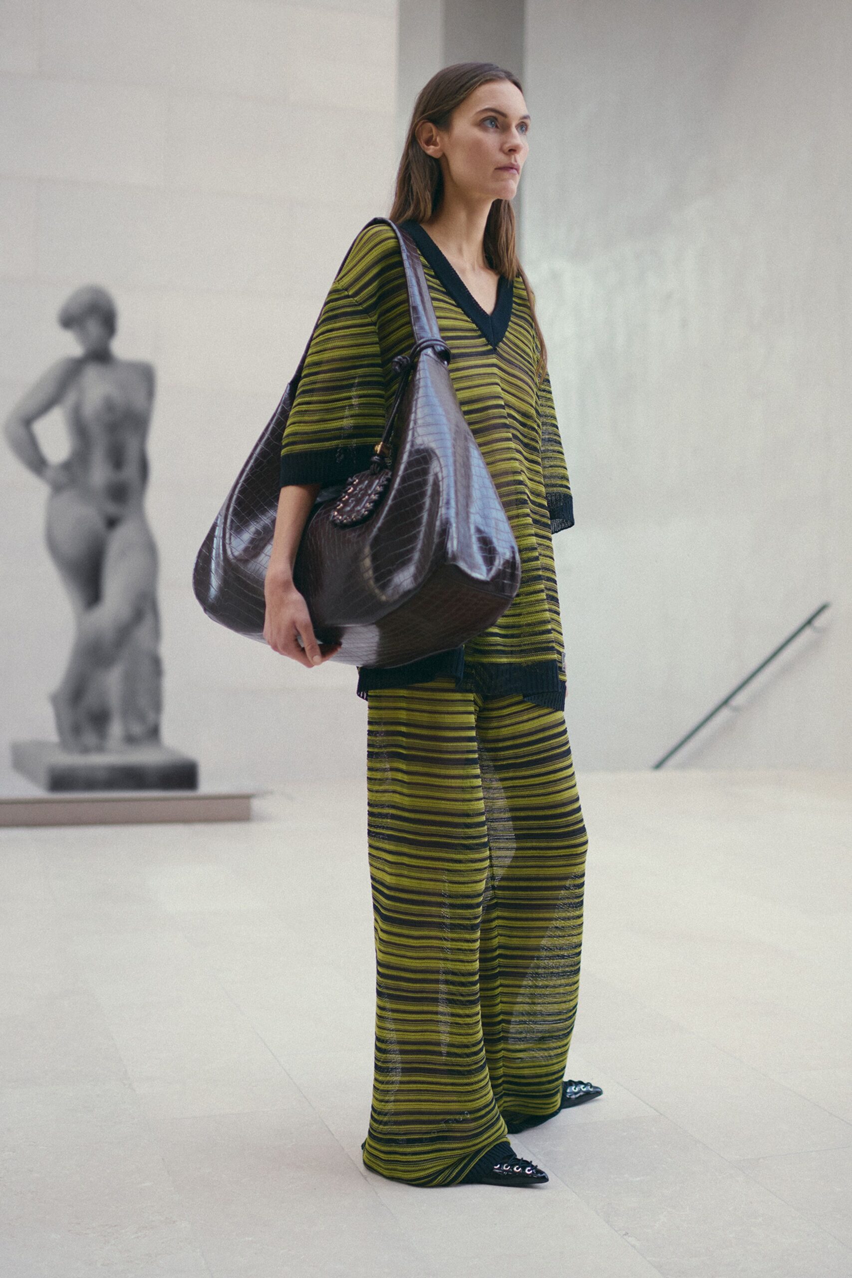 green striped relaxed top and pants