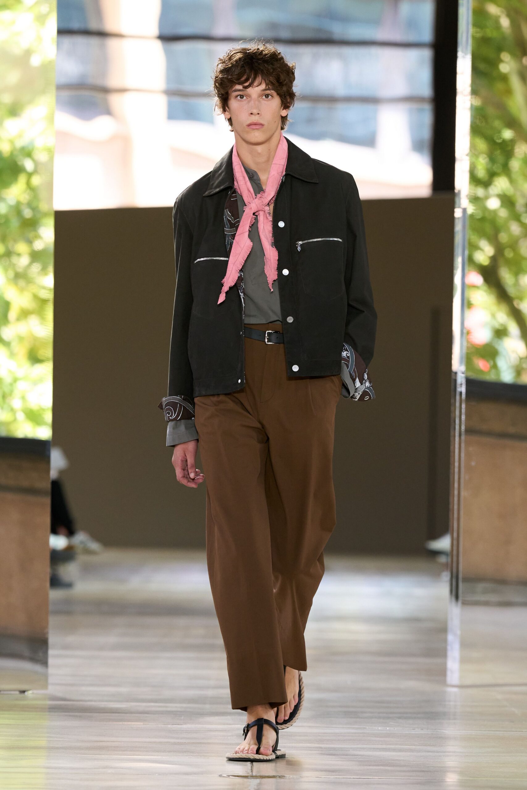 black relaxed jacket with gray shirt