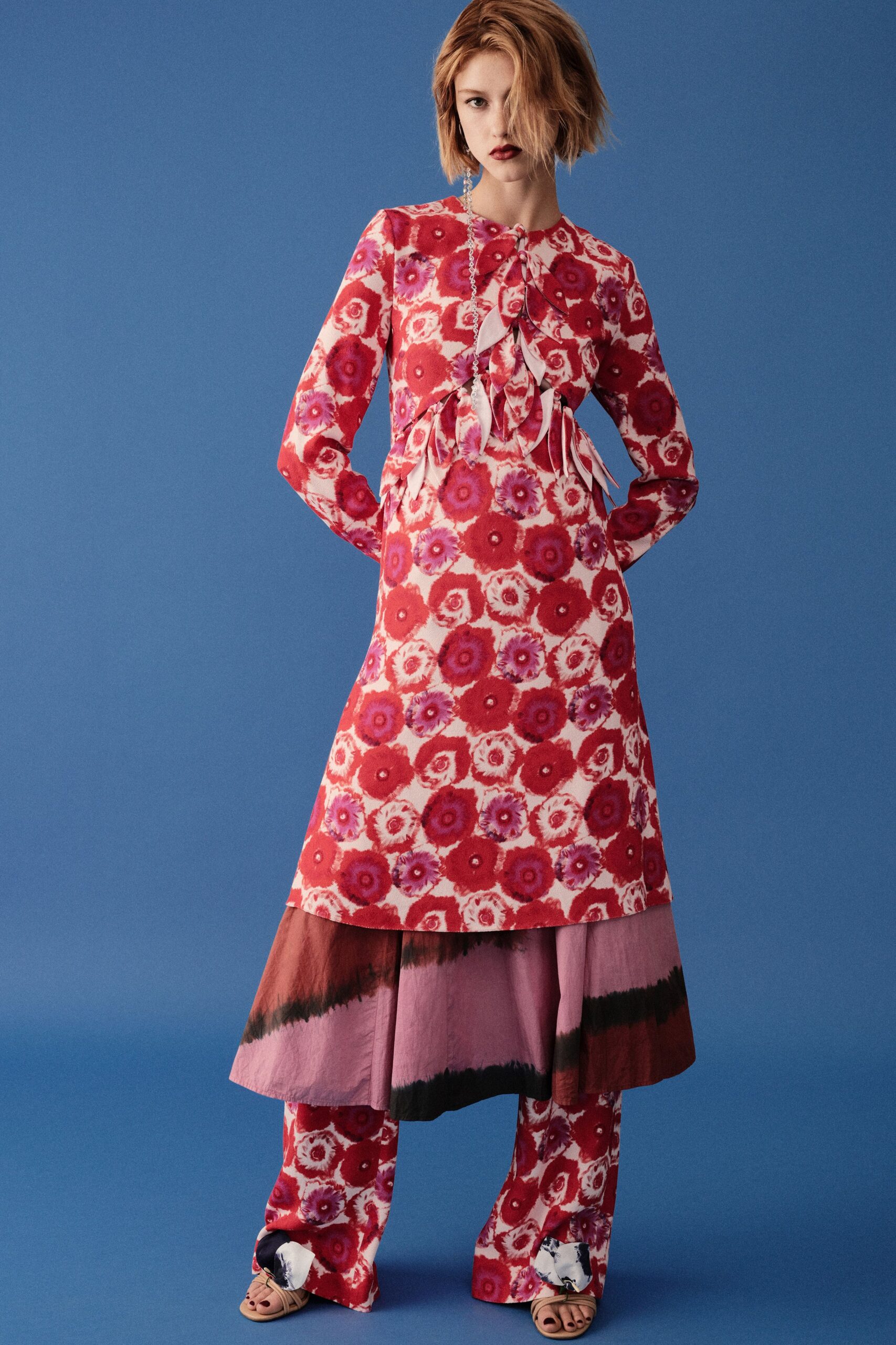 pink cotton relaxed straight-leg pants