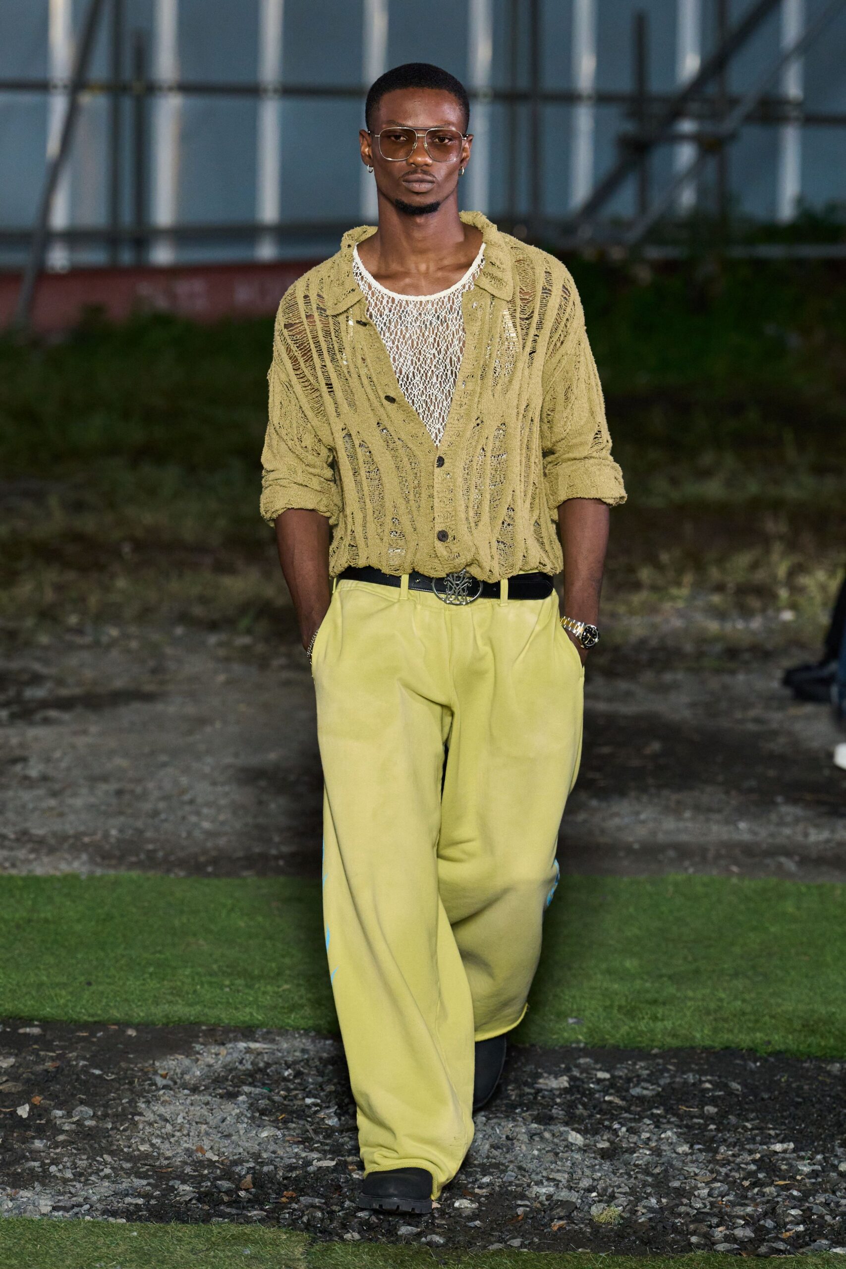beige relaxed shirt with mesh top