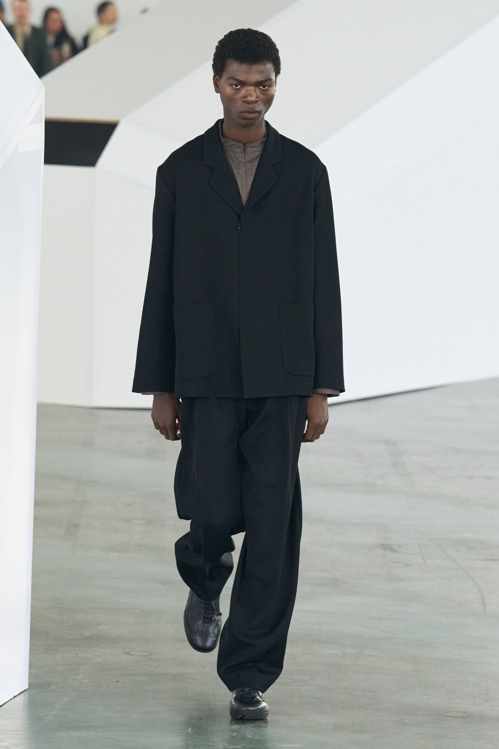 black relaxed blazer and pants