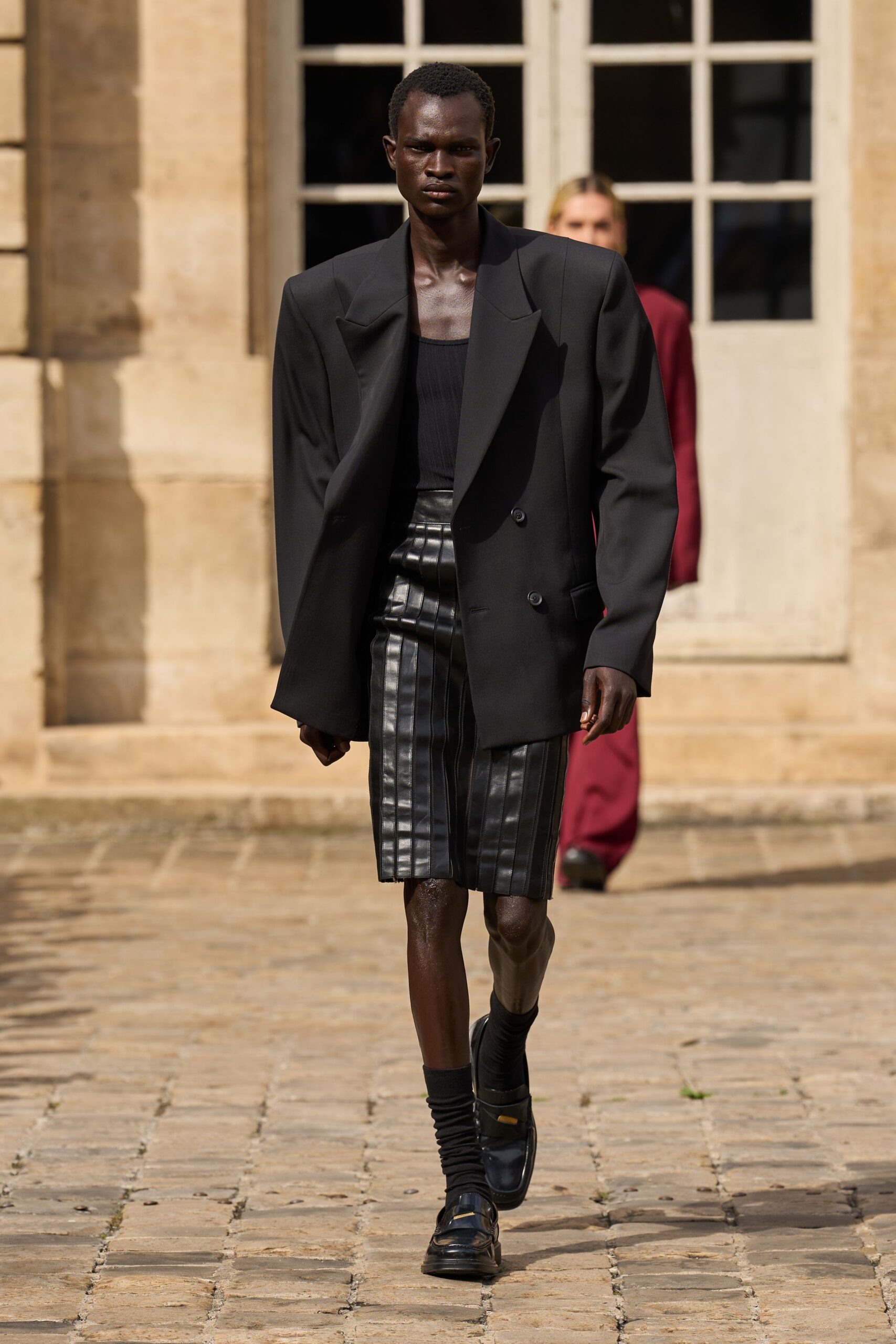 black blazer and shorts outfit