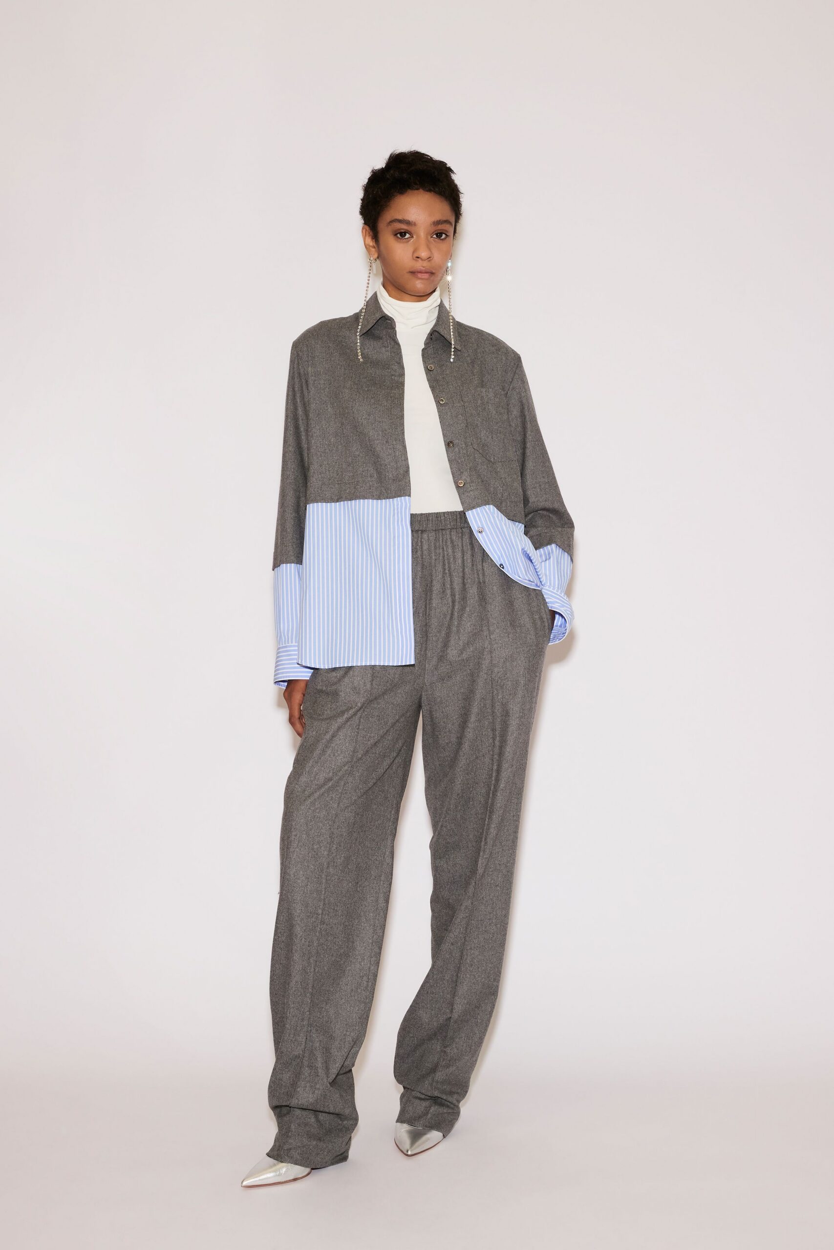 gray cotton shirt and pants