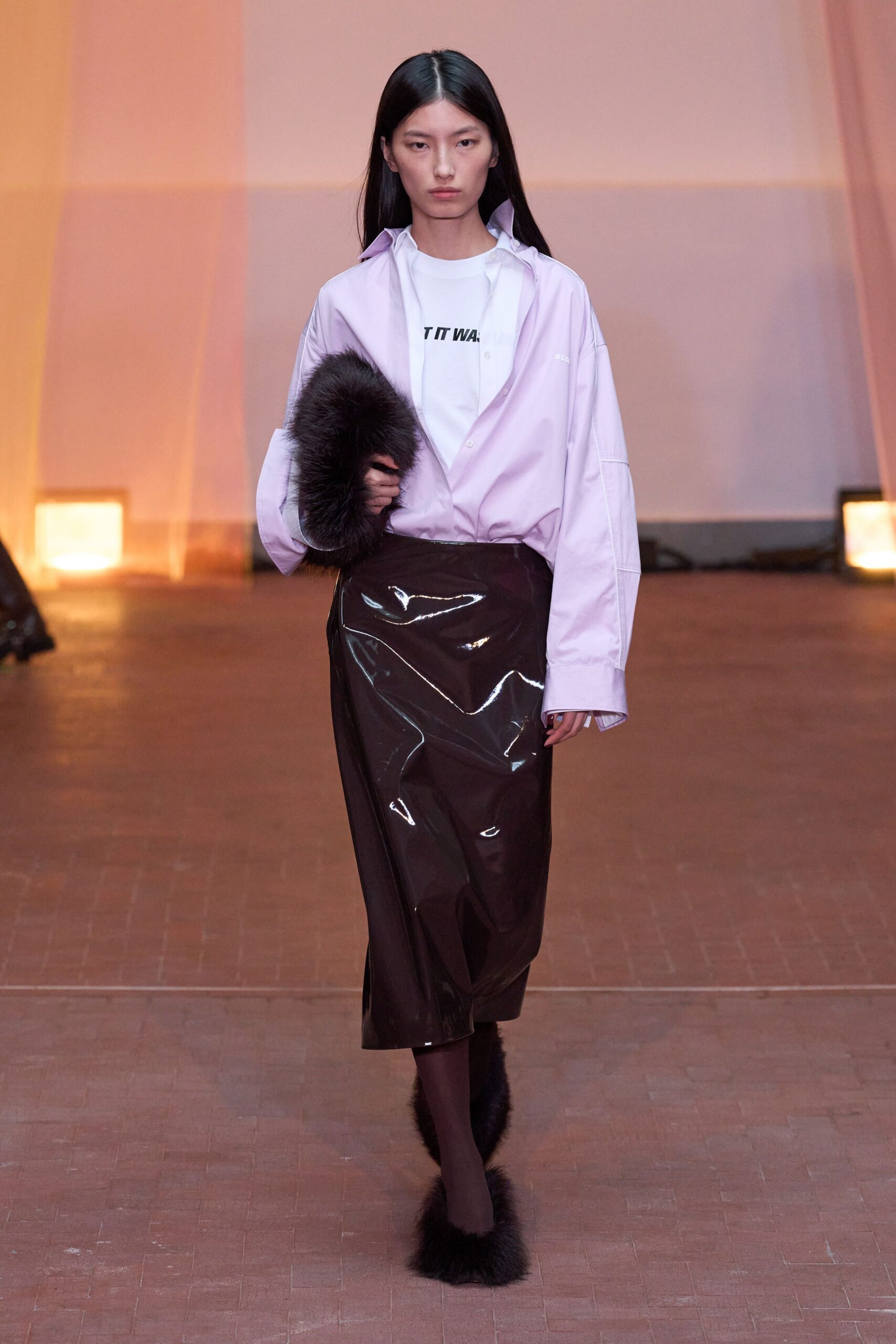 pink cotton long-sleeve collared oversized shirt