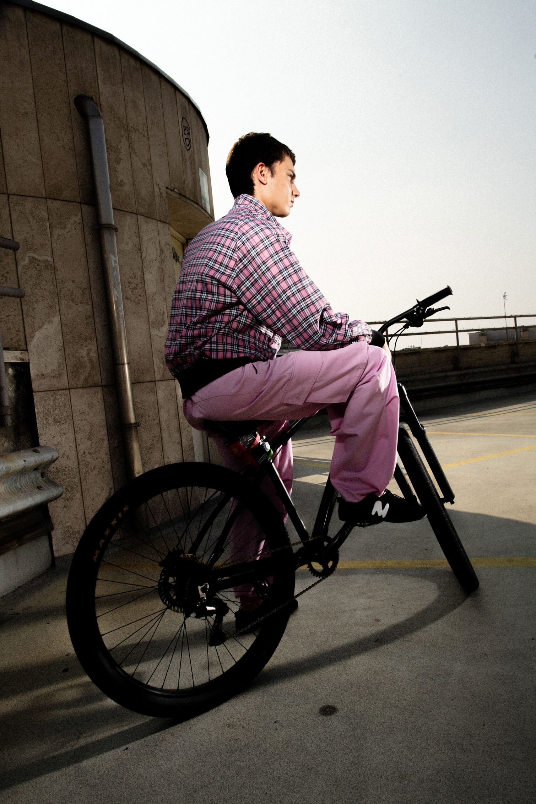 relaxed pink checked shirt and pants