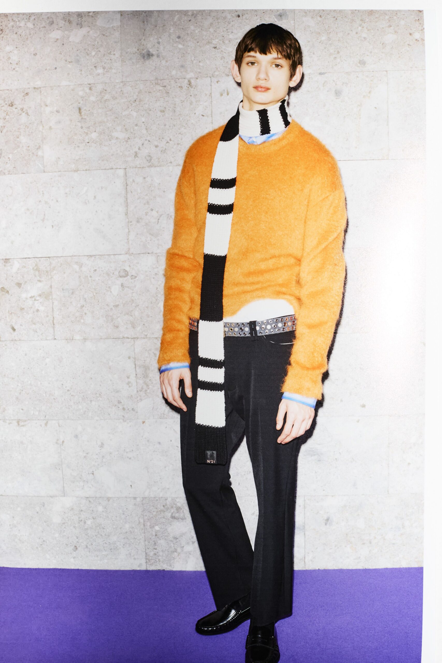 black striped scarf