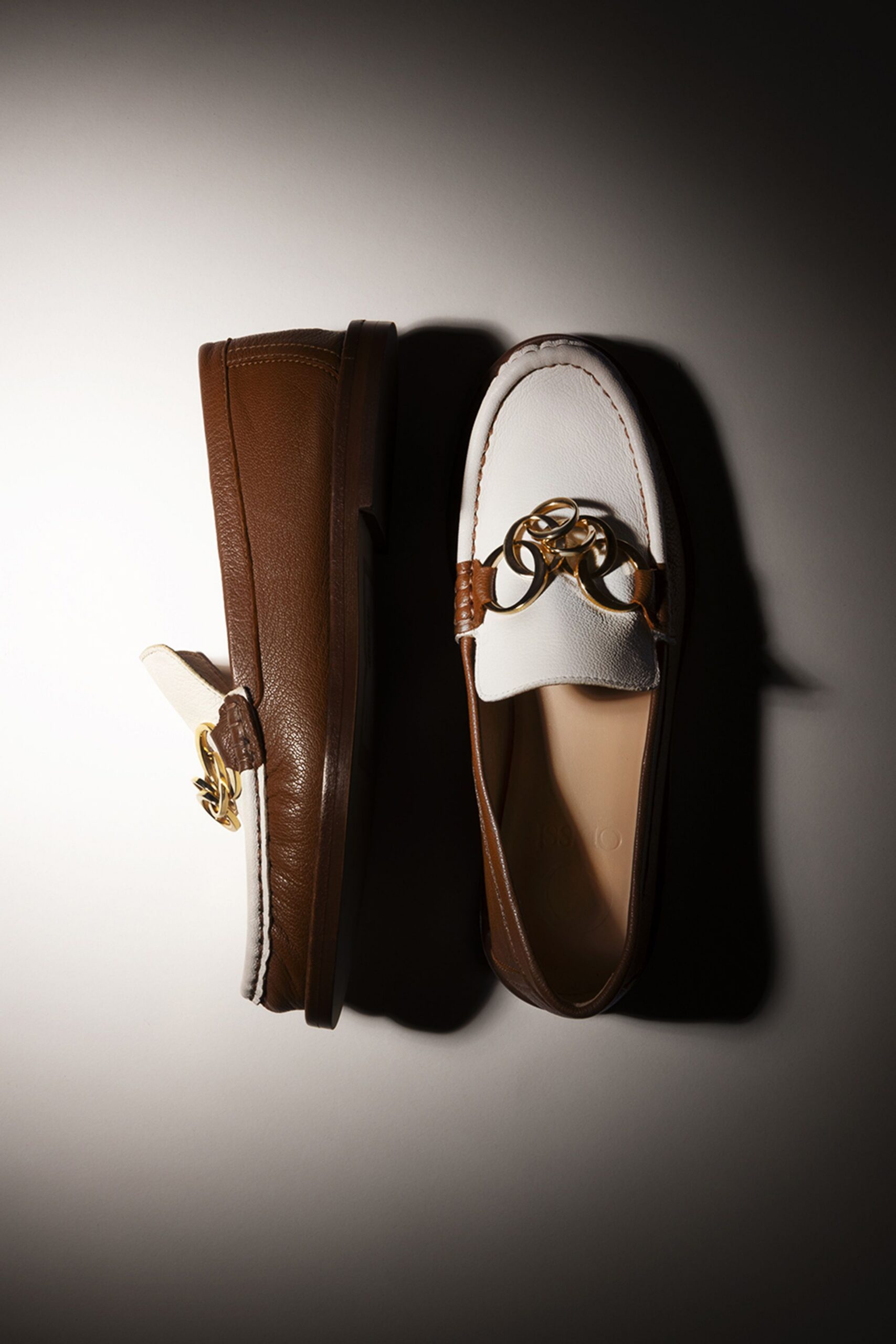 brown and white leather shoes