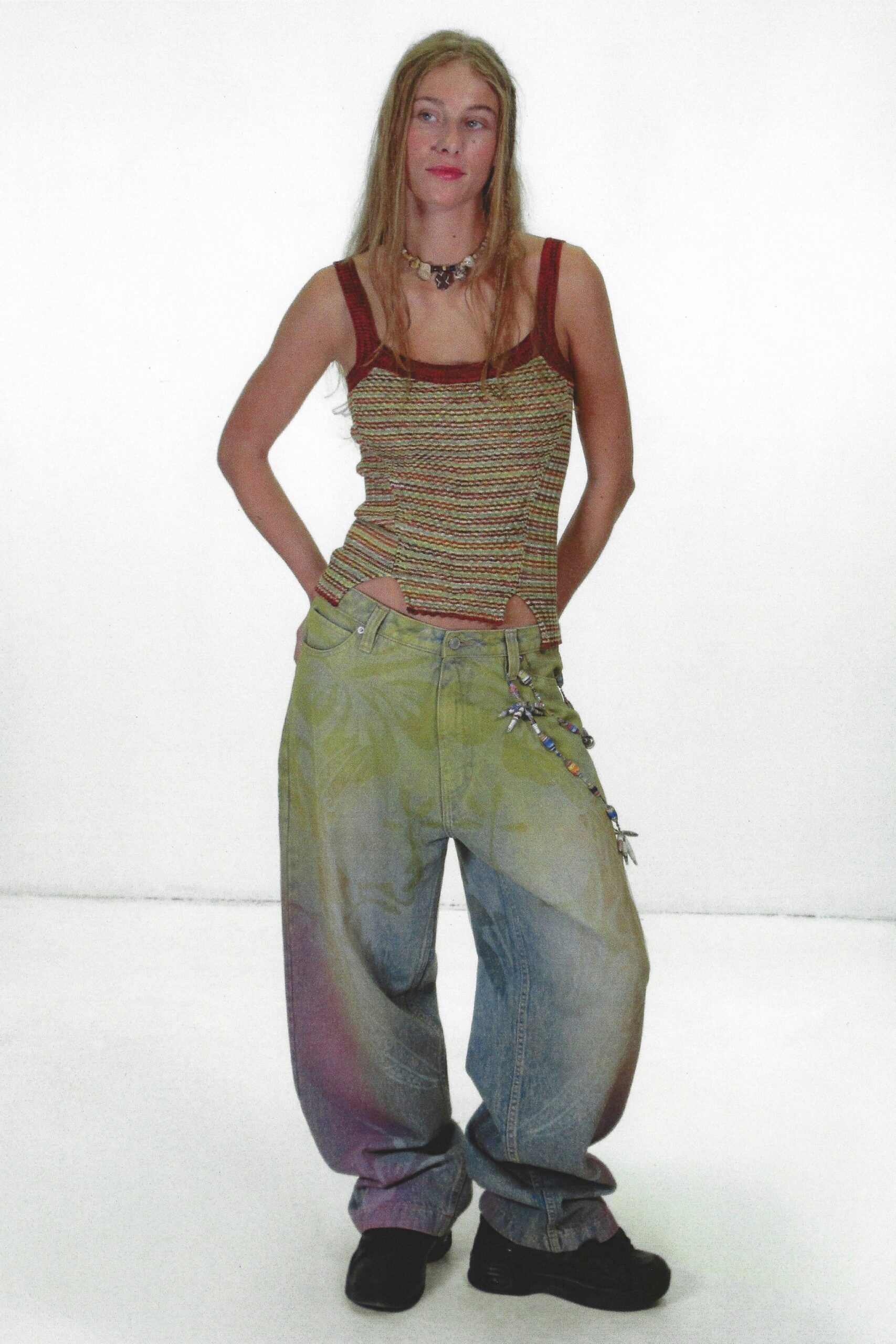multi cotton sleeveless fitted layered tank-top