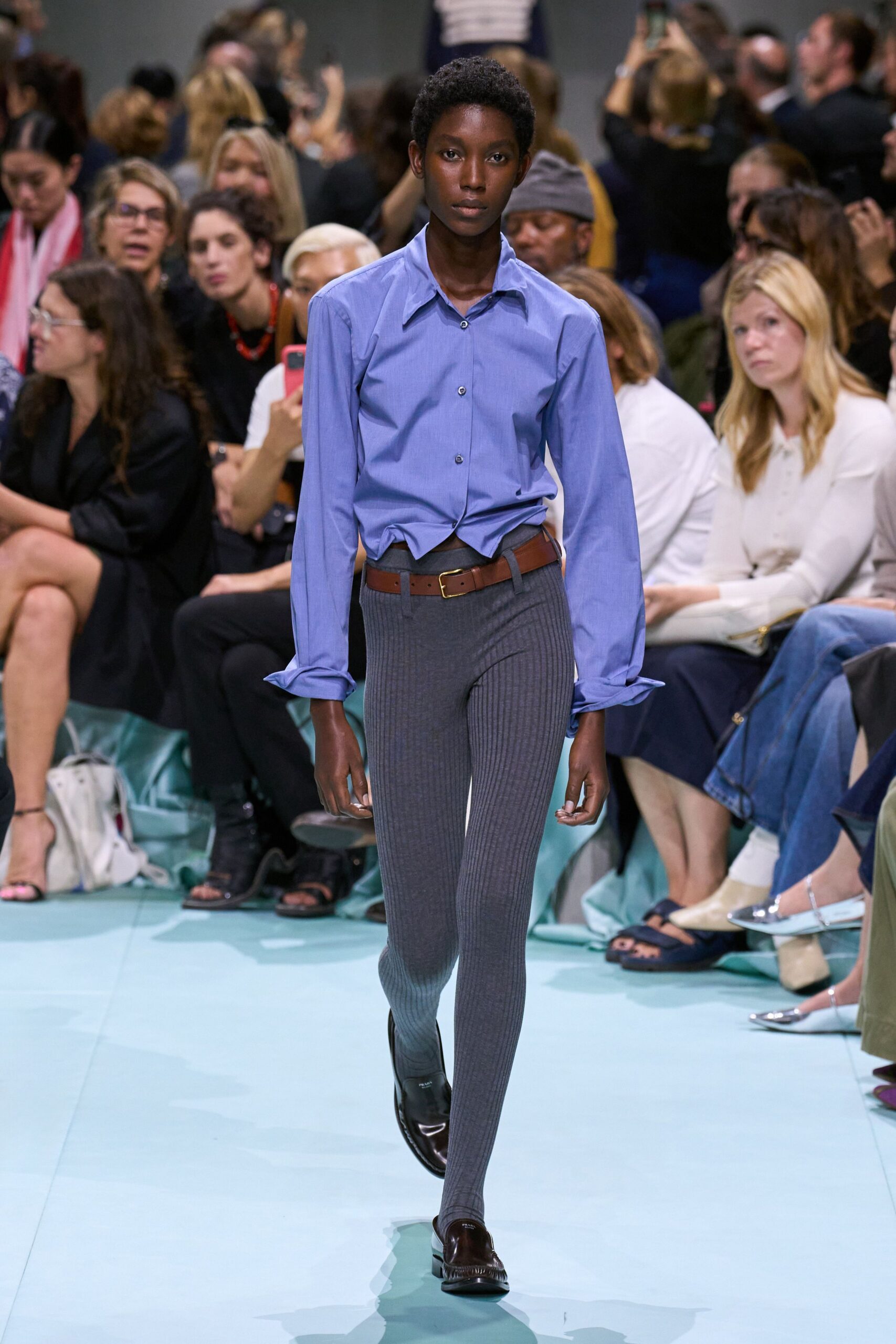 gray cotton fitted ribbed pants