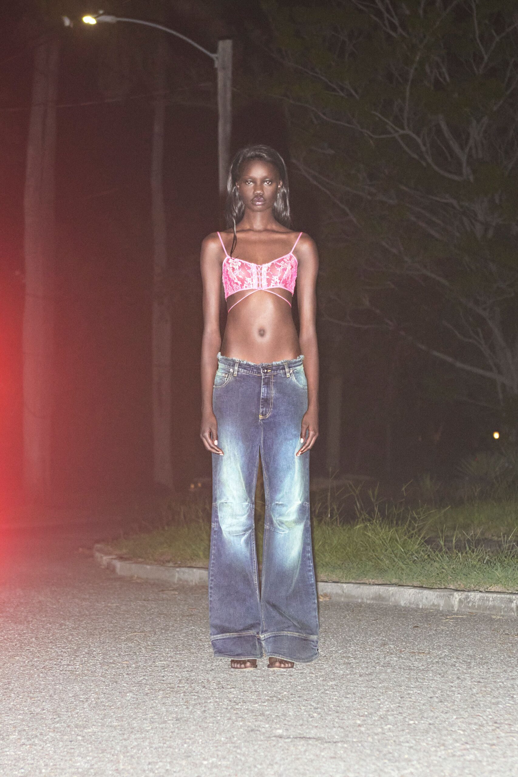 blue denim relaxed high-waisted distressed wide-leg jeans