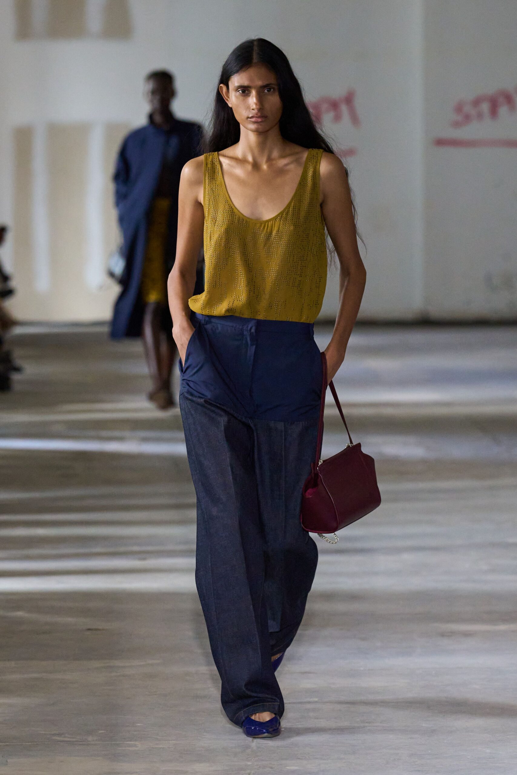 gold silk sleeveless v-neck fitted top