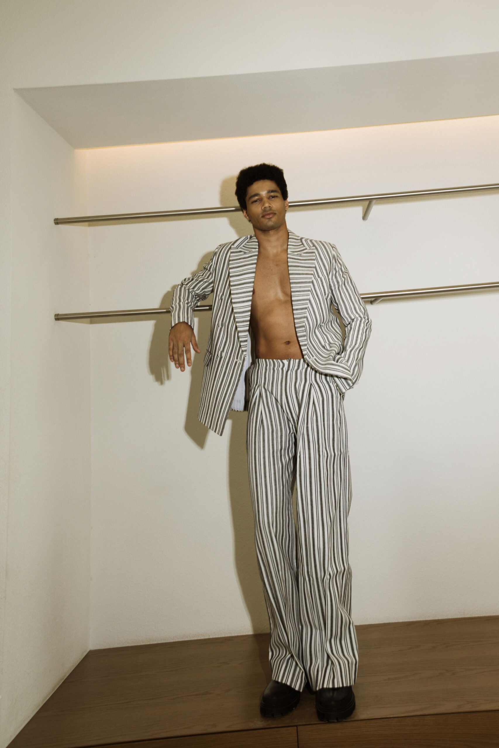 striped blazer and pants