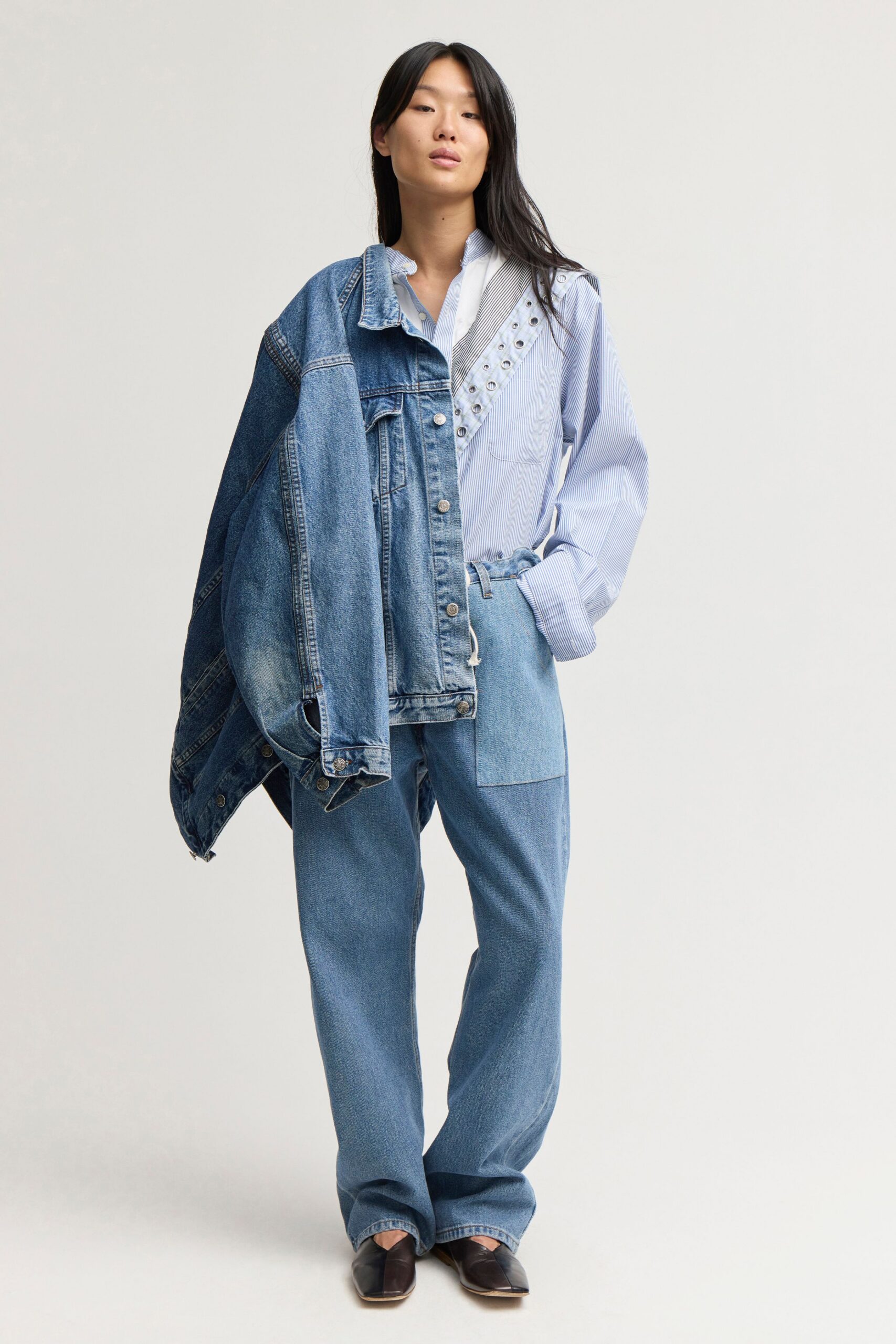 denim jacket with fitted shirt