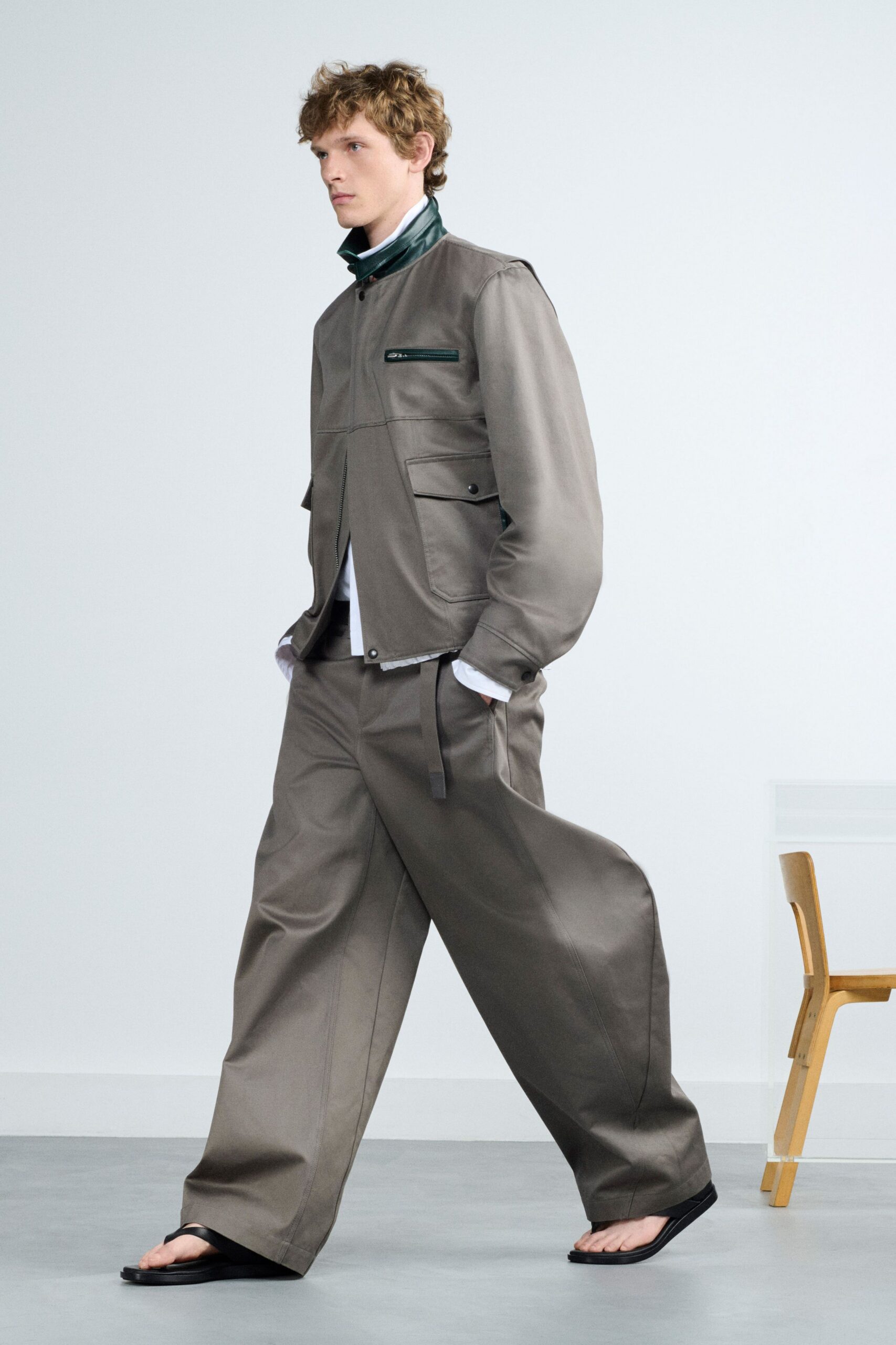 gray relaxed jacket and pants