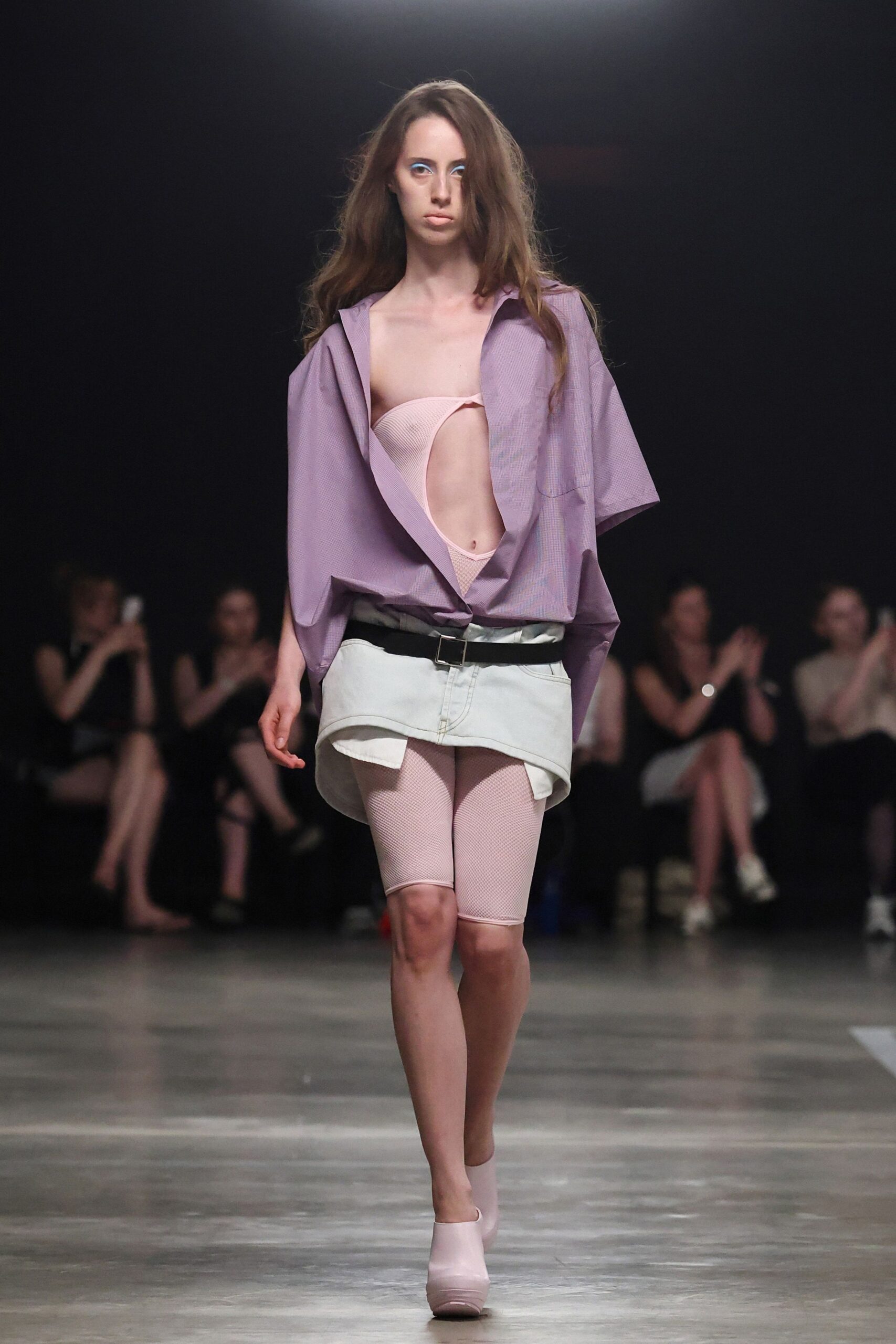 purple relaxed shirt with cutout
