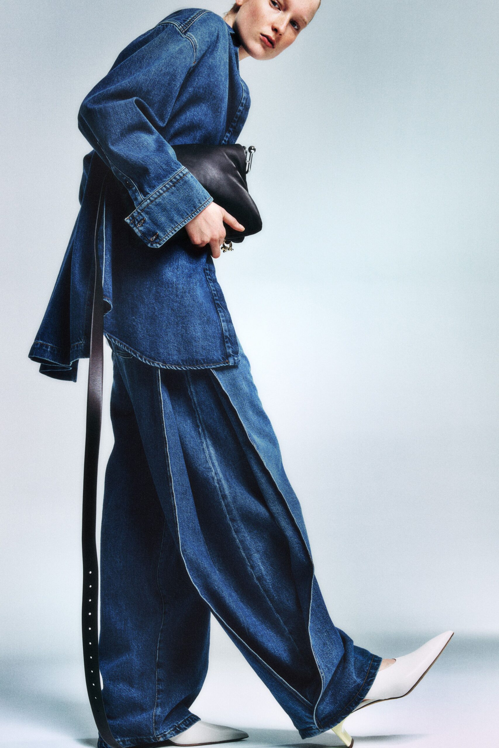 blue denim shirt and pants