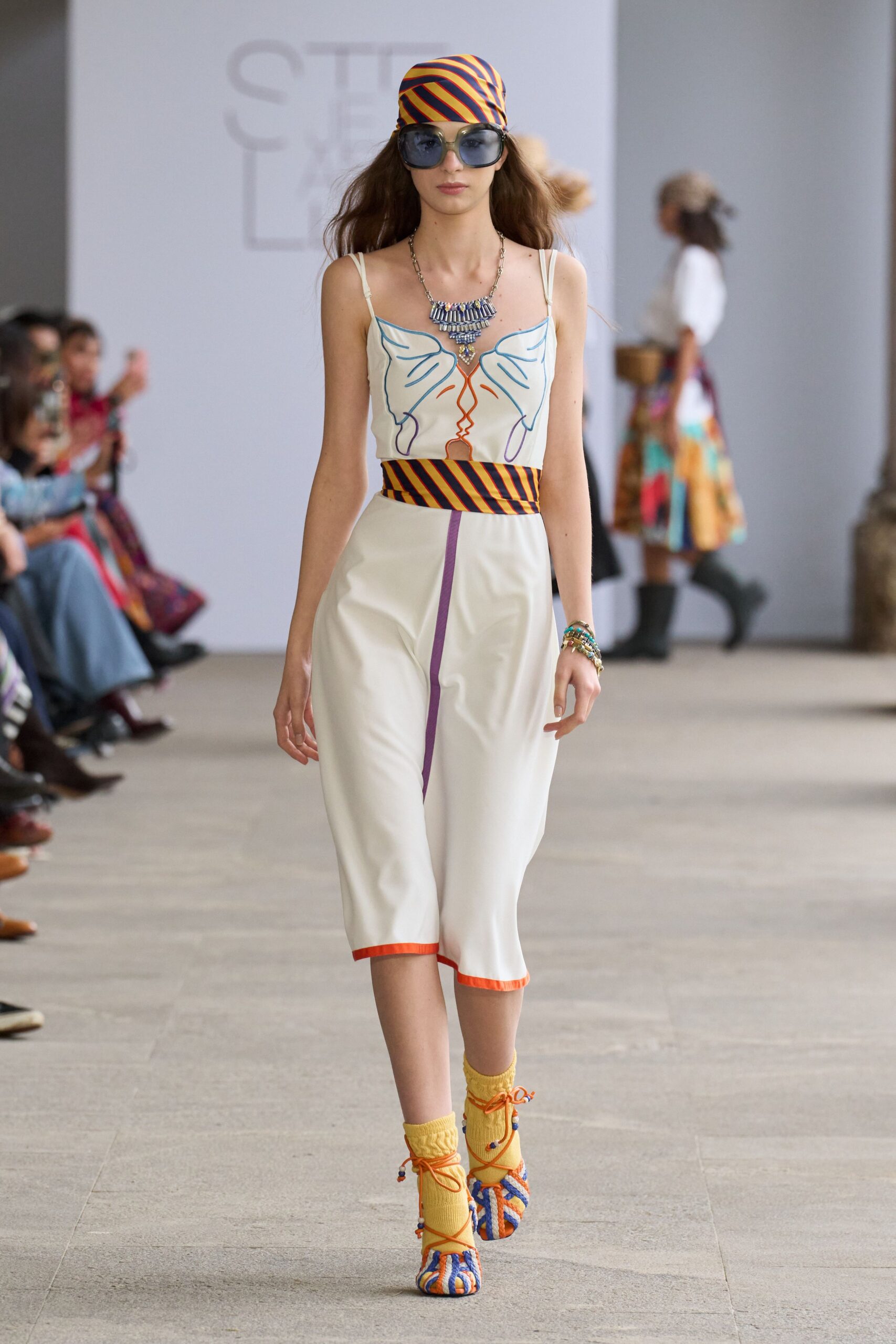 multi-colored top and pants