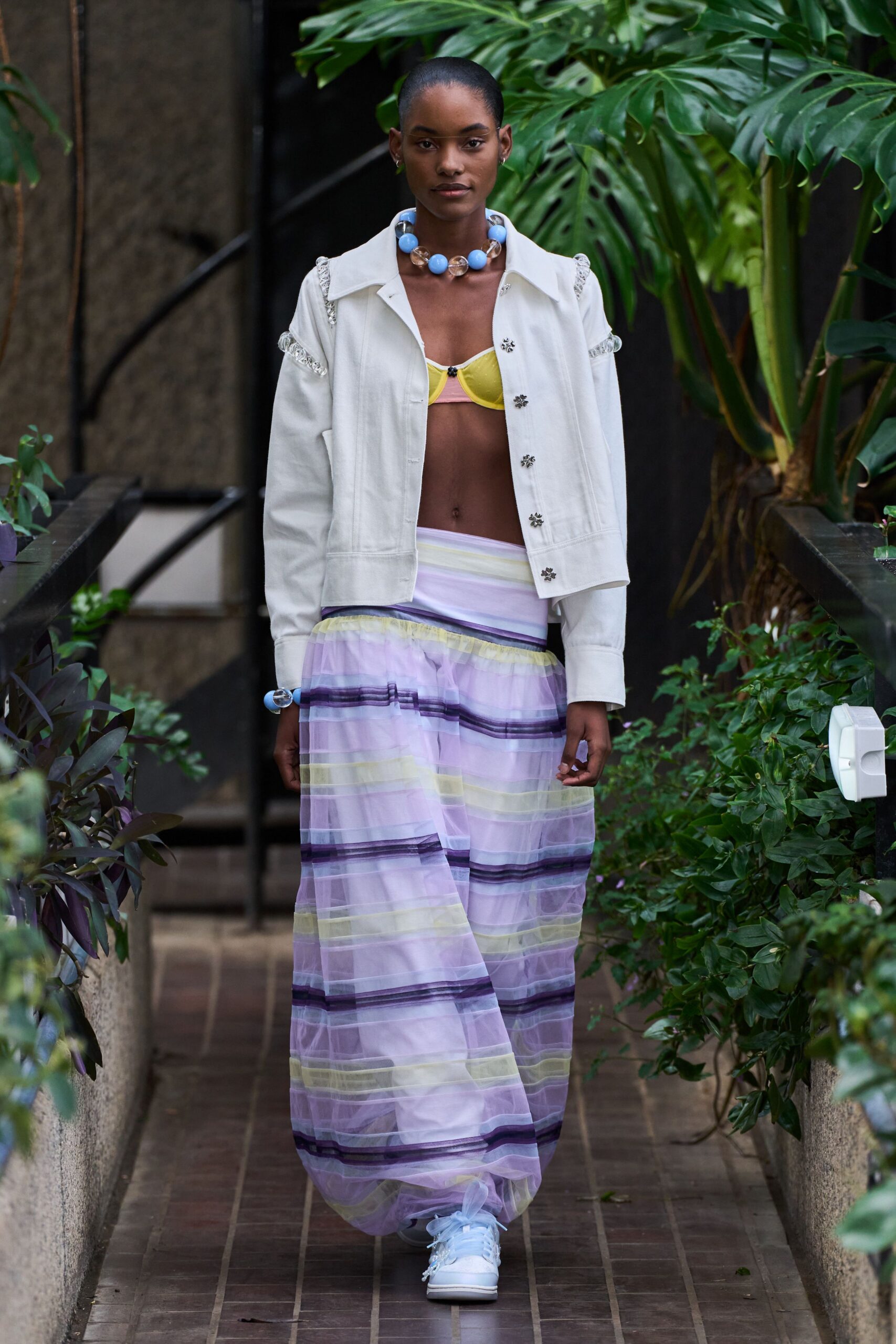purple relaxed striped maxi skirt