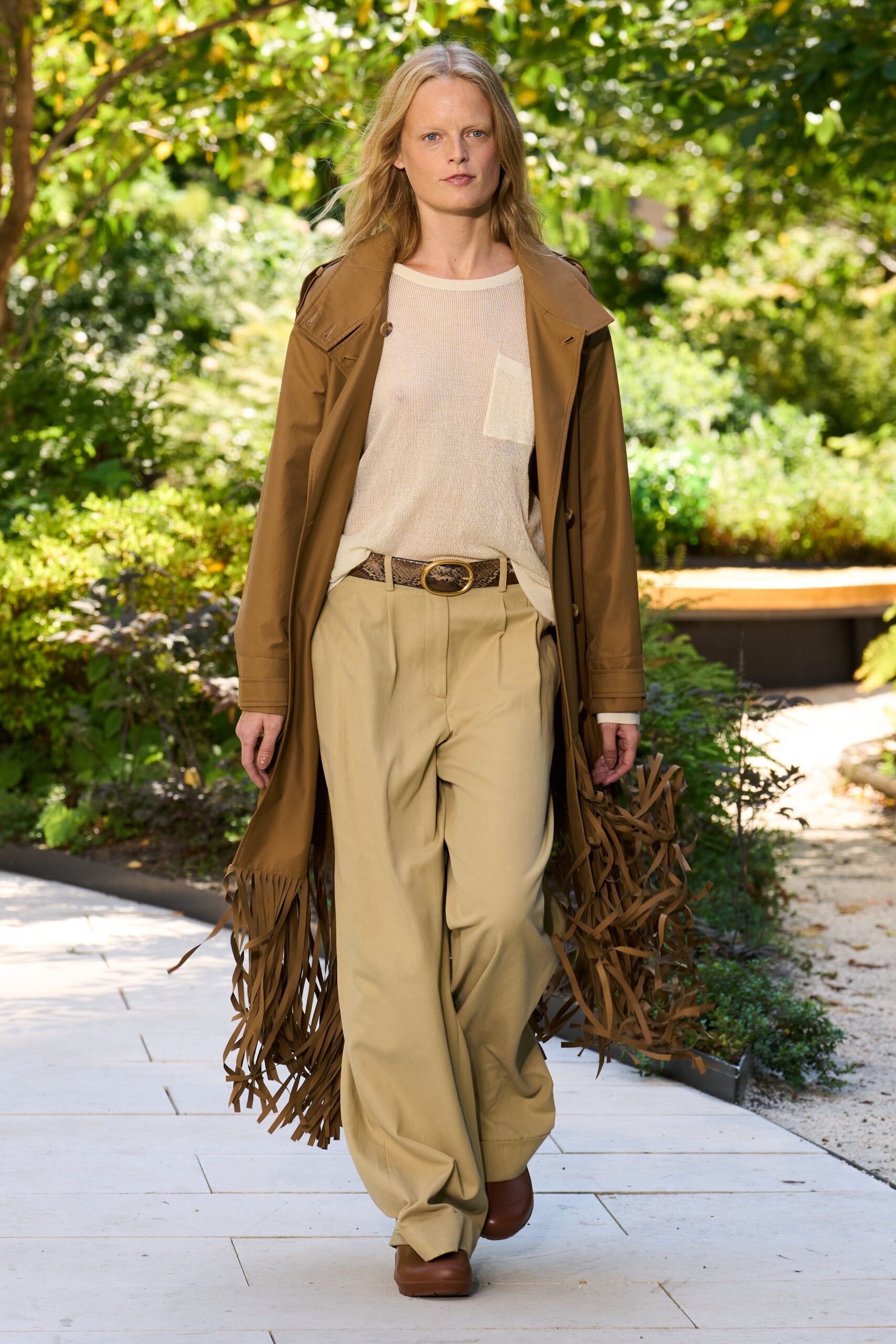 brown coat with fringes