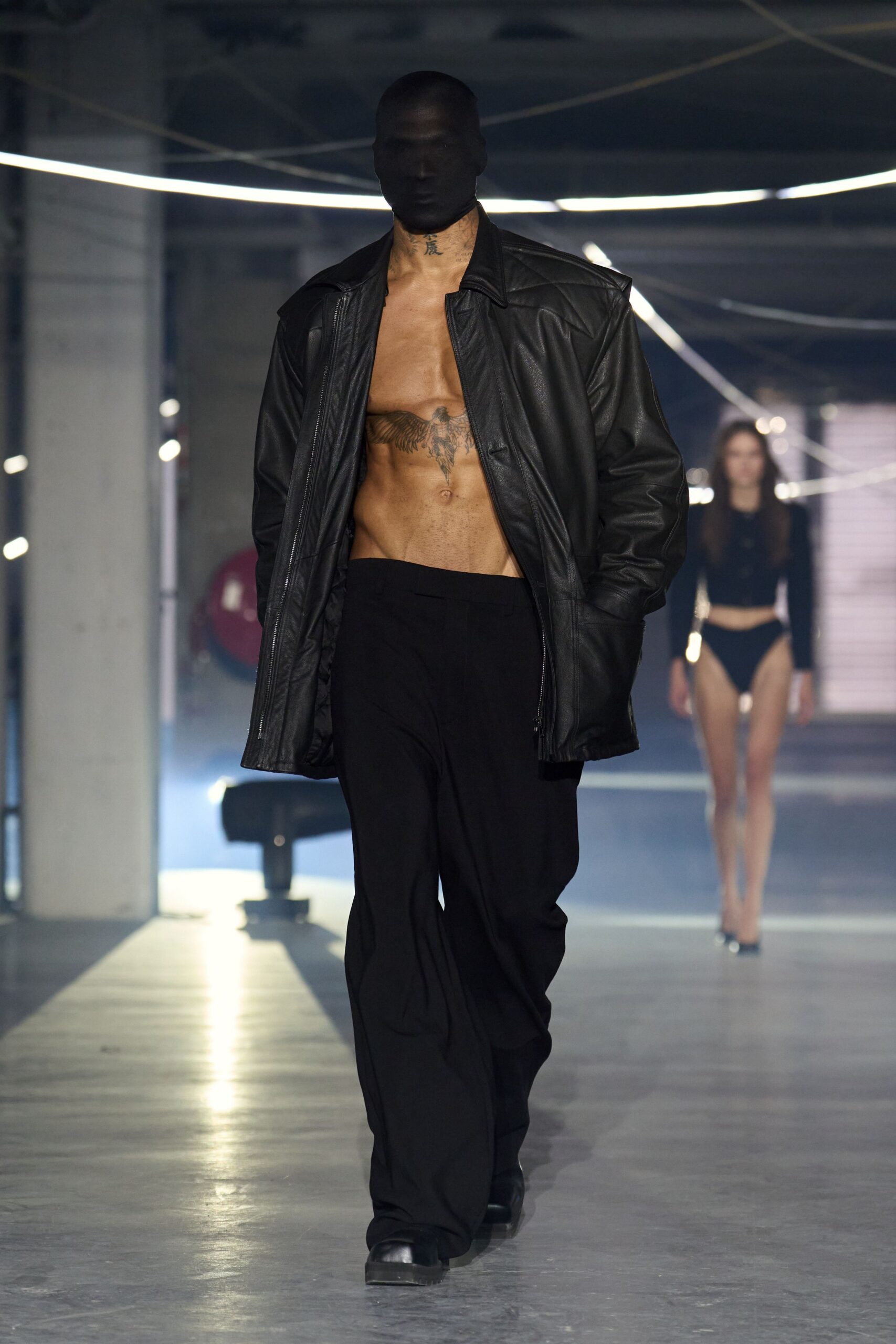 black leather oversized jacket