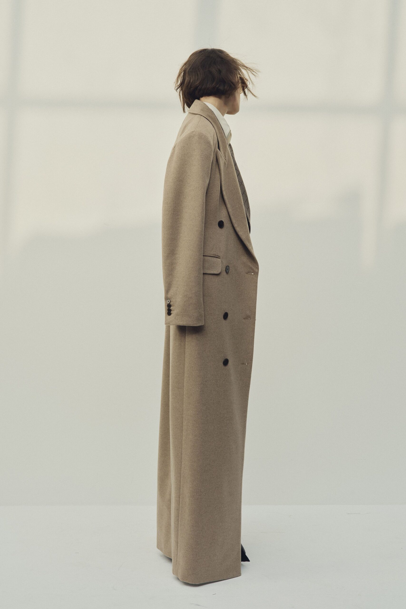 beige oversized wool coat