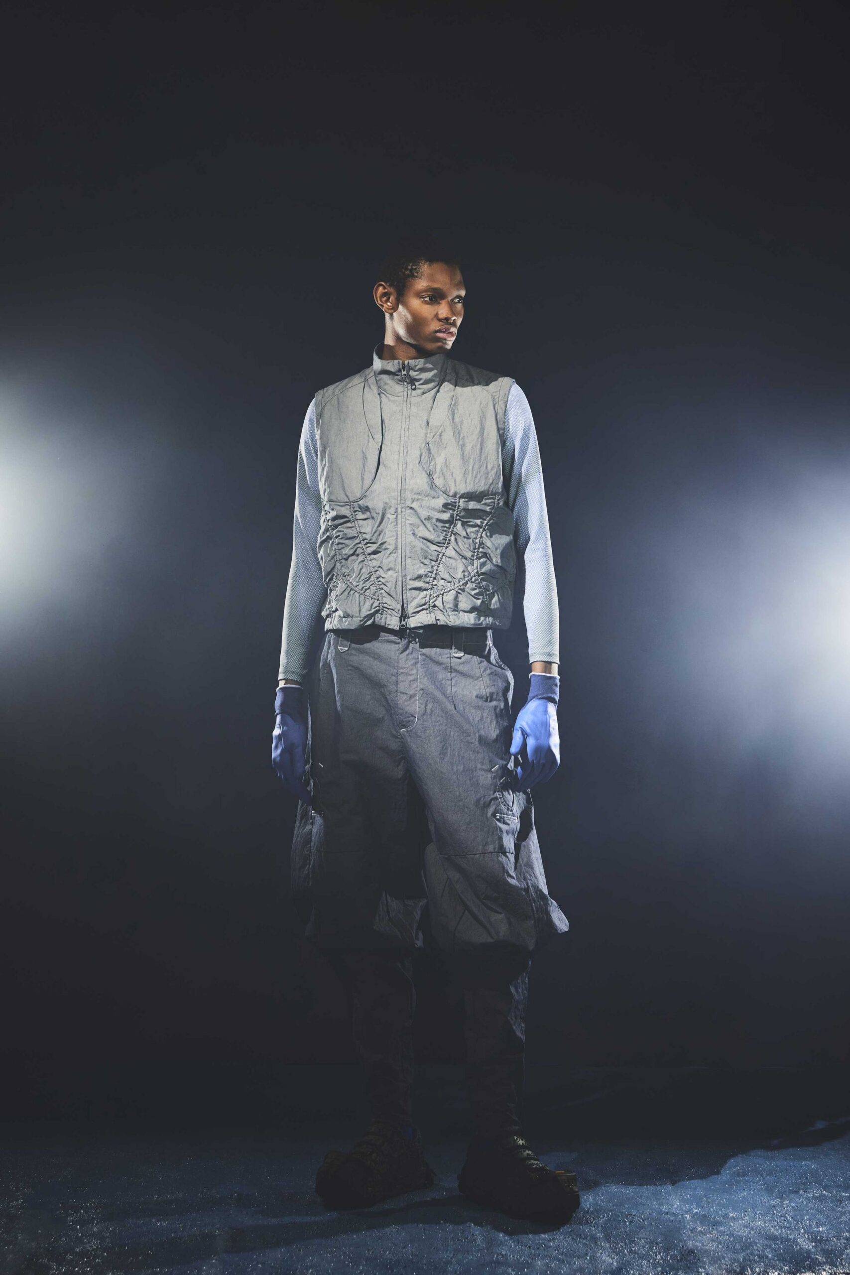 gray jersey relaxed cargo pants