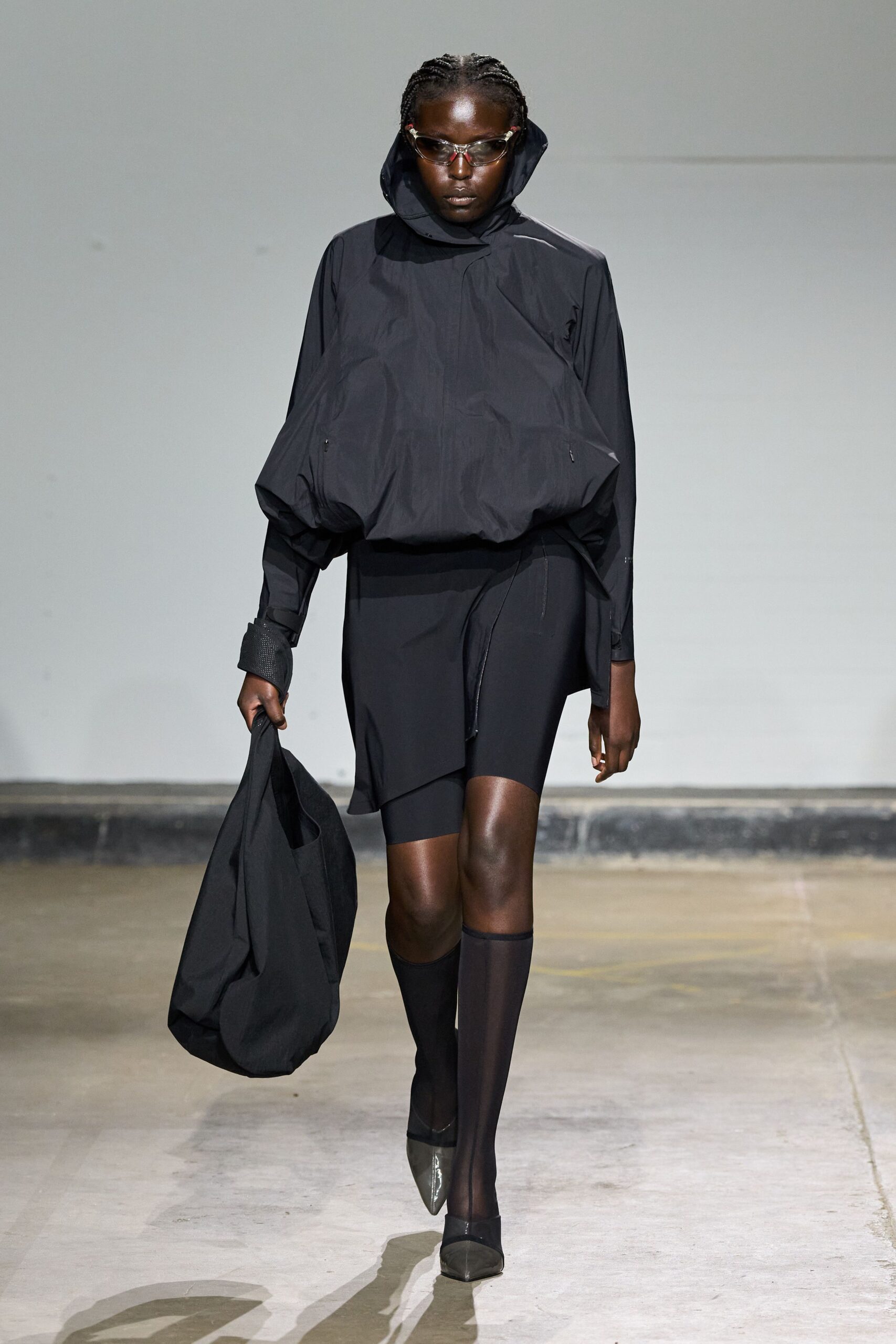 black relaxed jacket with shorts
